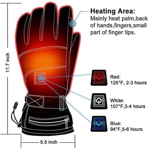 Guantes Calentados Magnolia 3.7V Unisex Térmicos Impermeables