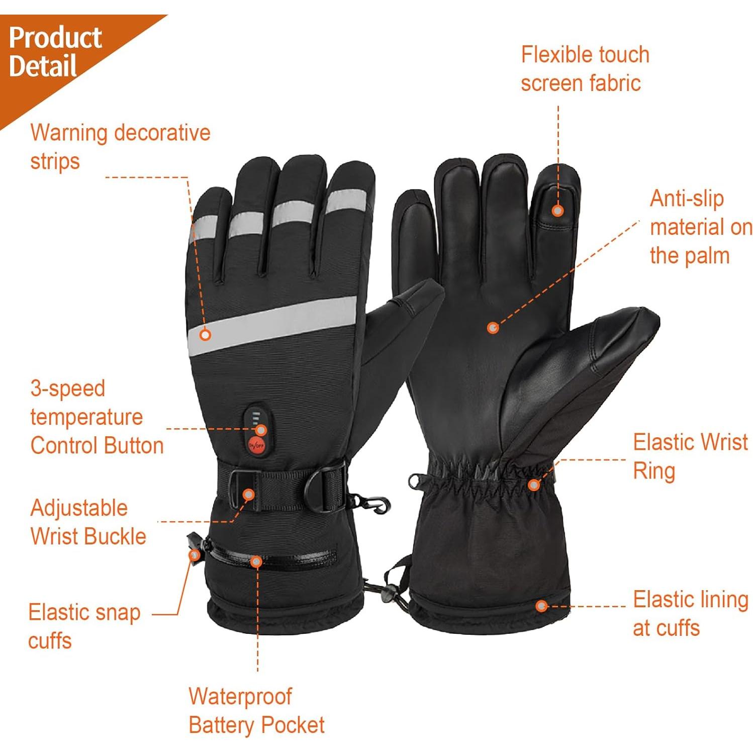 Guantes Calentados Recargables Newbounce 7.4V Impermeables
