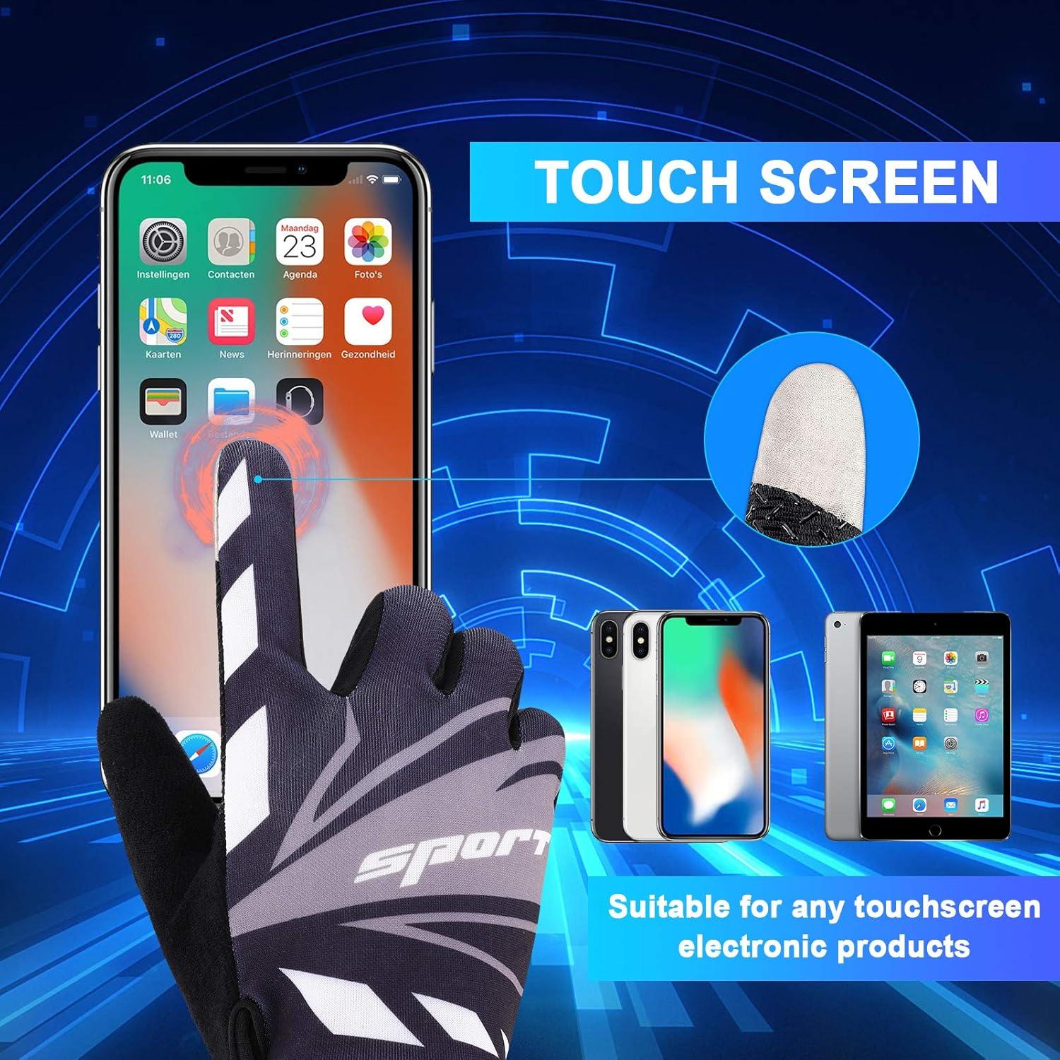 Guantes de Ciclismo Accmor Táctiles Negros - Tamaño Grande