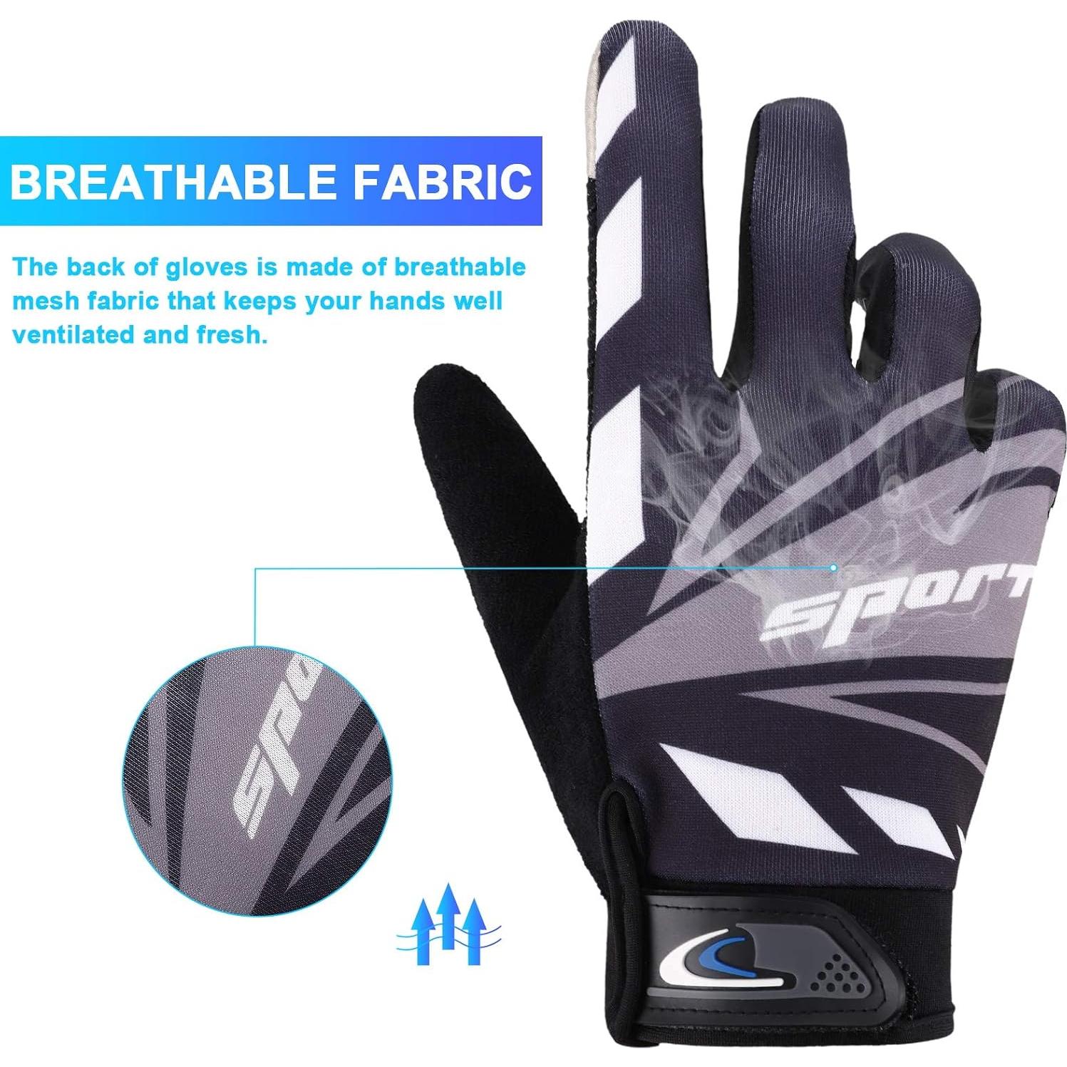 Guantes de Ciclismo Accmor Táctiles Negros - Tamaño Grande