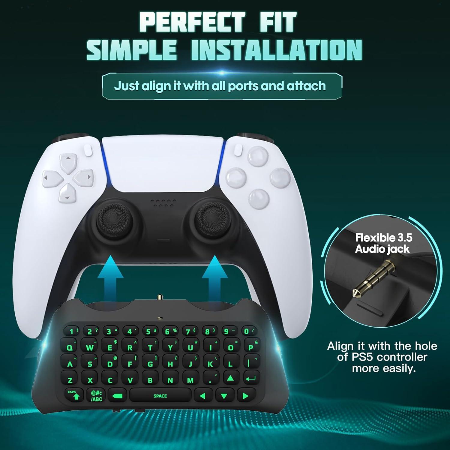 Teclado Inalámbrico TiMOVO para PS5 con Retroiluminación Verde