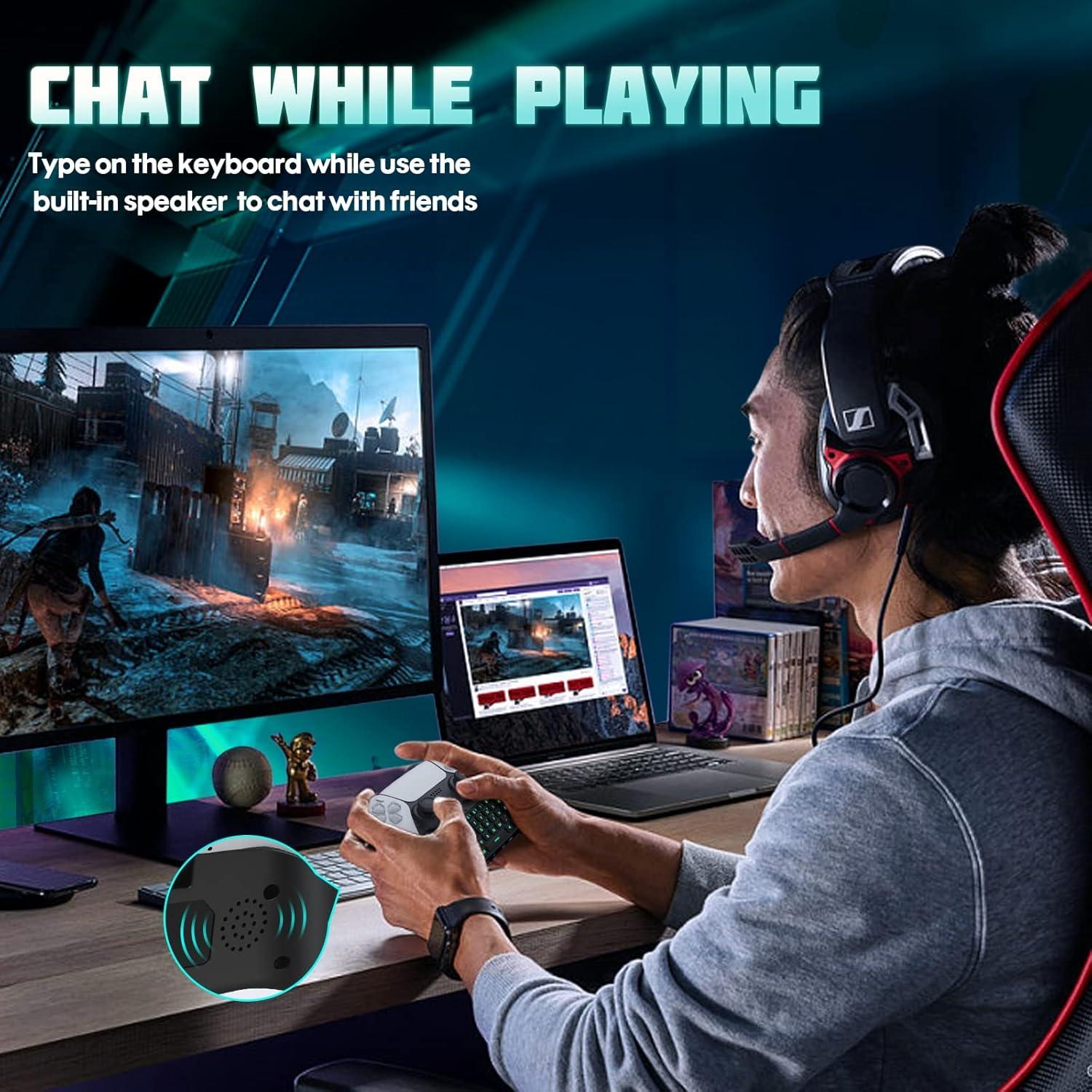 Teclado Inalámbrico TiMOVO para PS5 con Retroiluminación Verde