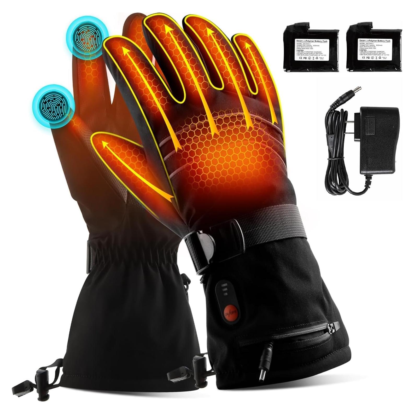 Guantes Calentados ABXMAS Unisex Táctiles Impermeables 6400mAh