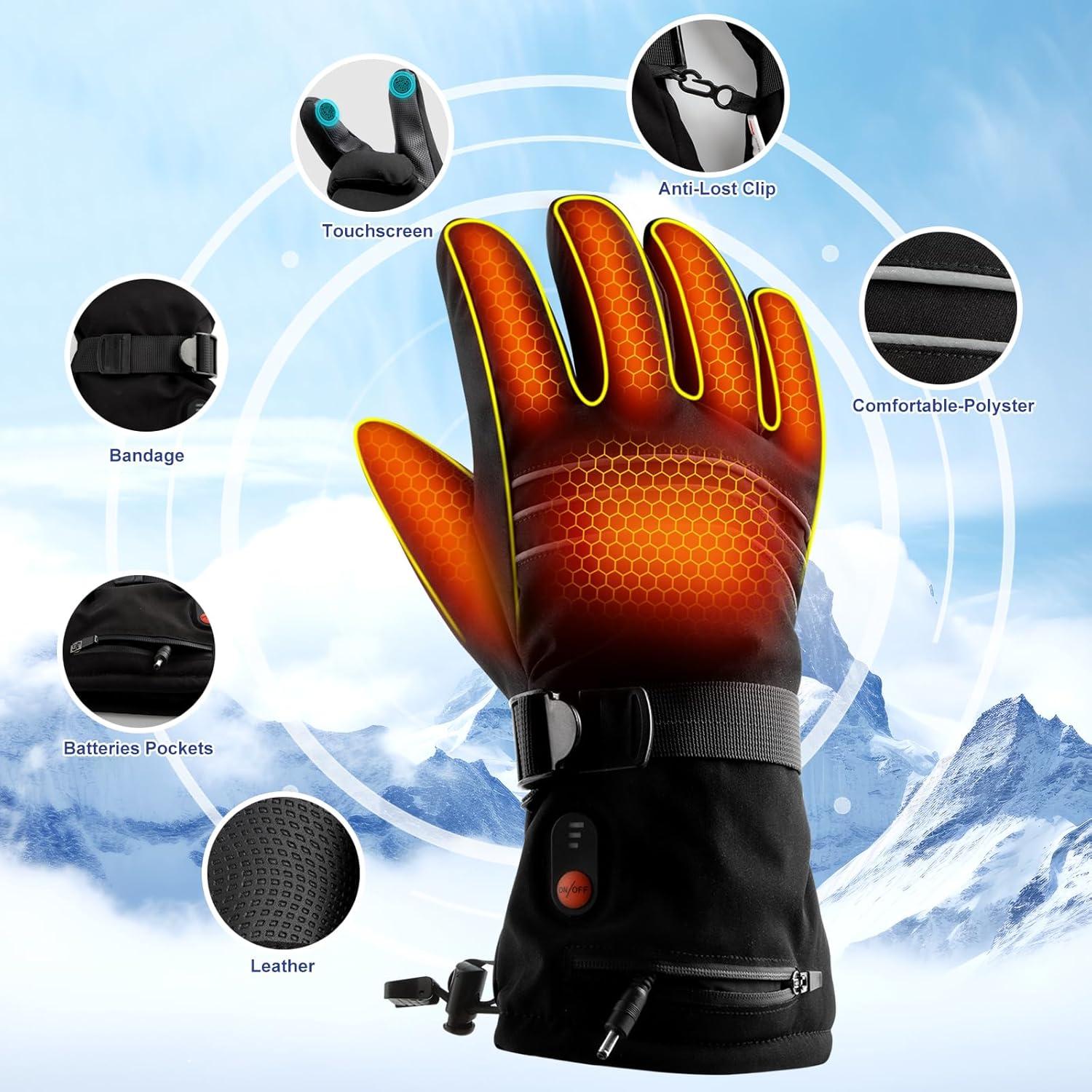 Guantes Calentados ABXMAS Unisex Táctiles Impermeables 6400mAh