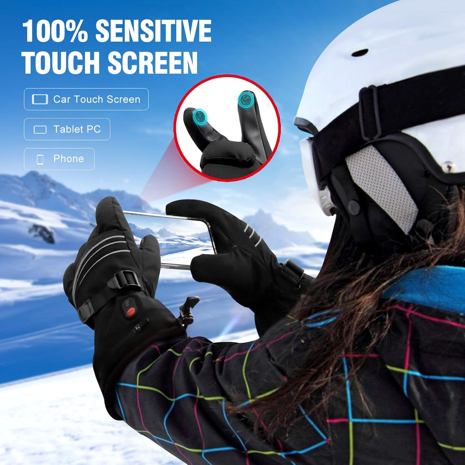 Guantes Calentados ABXMAS Unisex Táctiles Impermeables 6400mAh