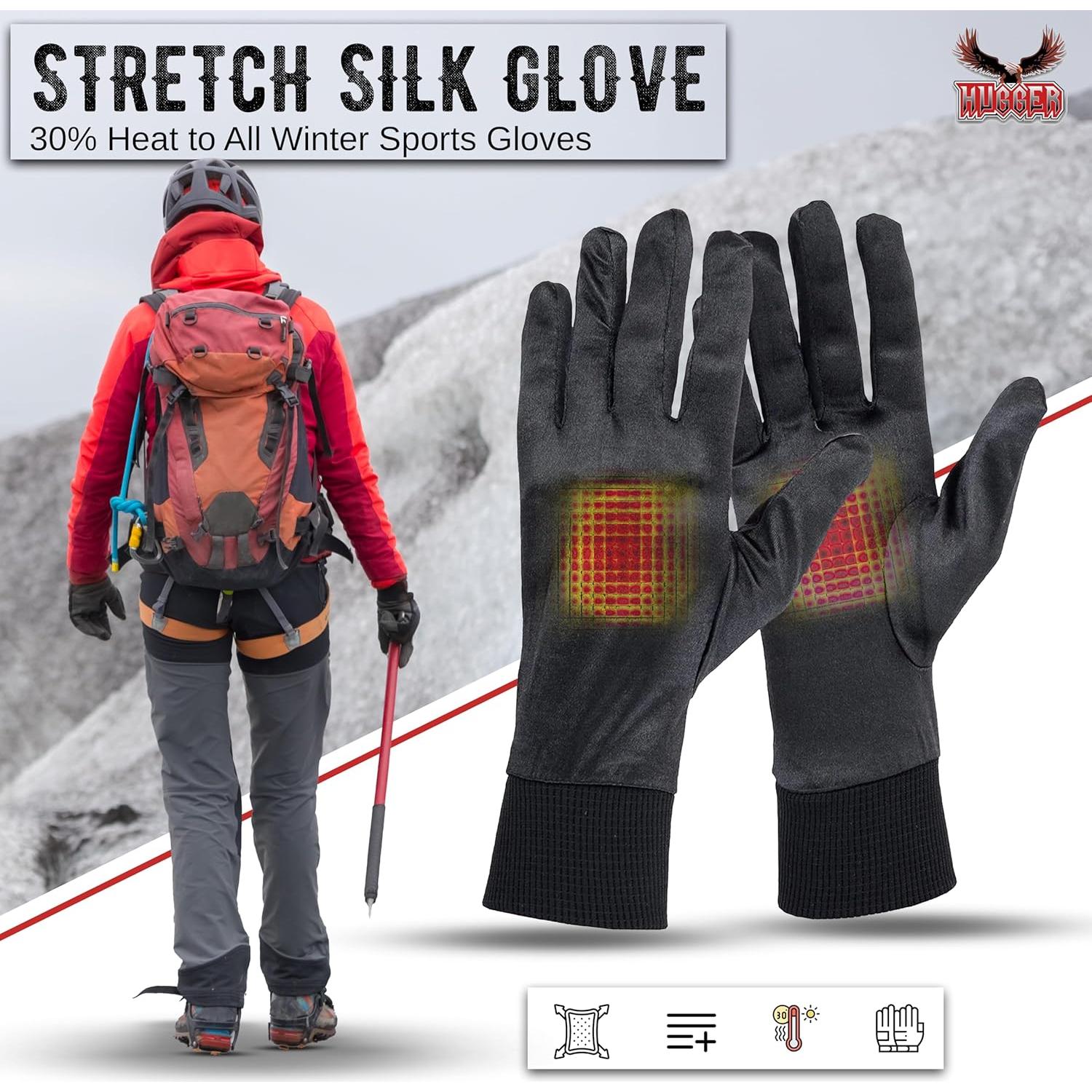 Forros de Guantes de Seda Hugger para Climas Fríos - Unisex