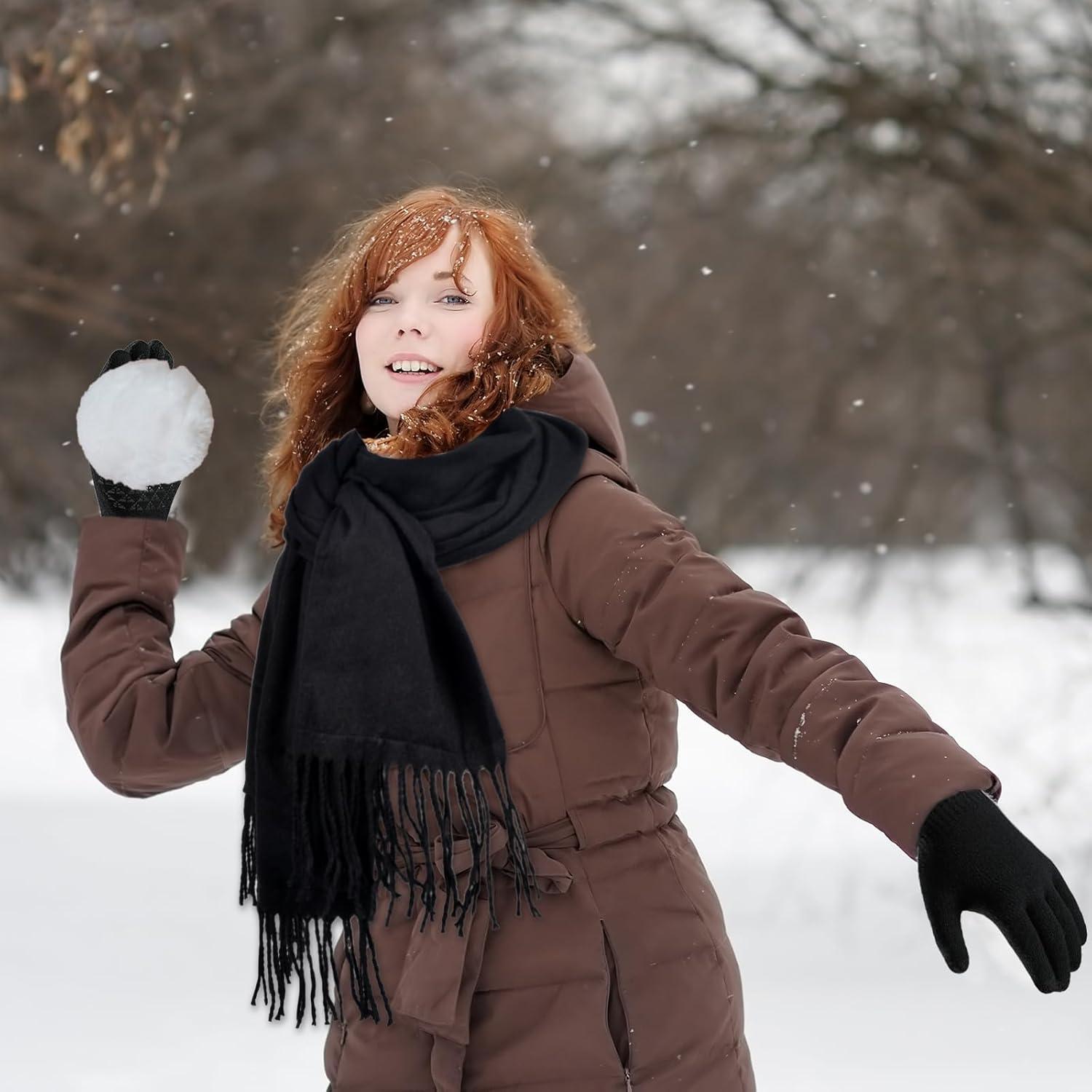 Conjunto calefactable USB Gorro Bufanda Guantes Negro
