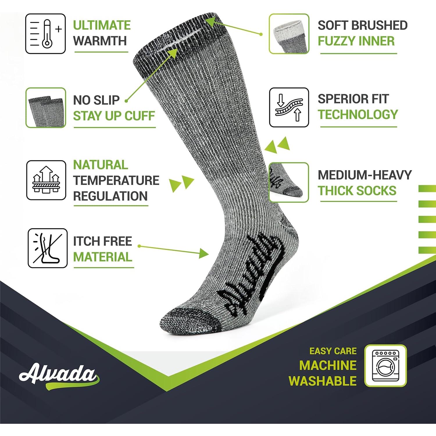 Calcetines de senderismo de lana merino térmicos 3 pares