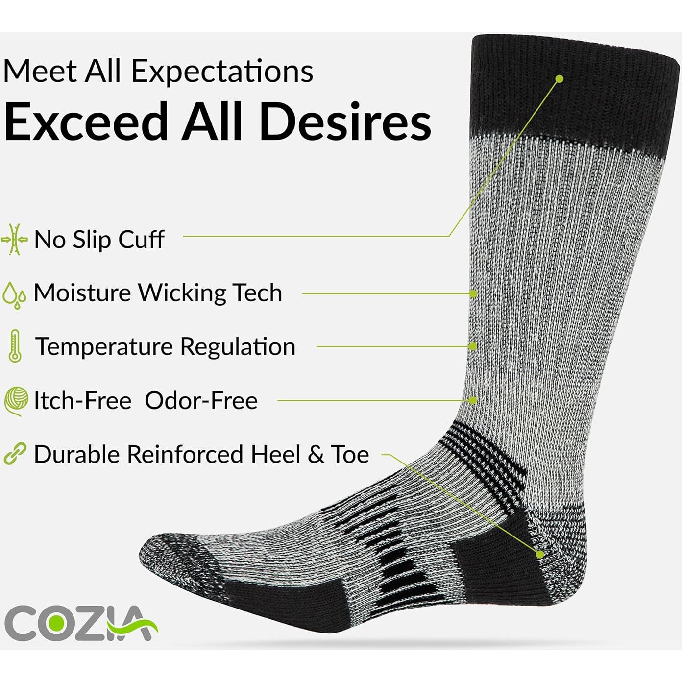 Calcetines térmicos de lana merino COZIA 3 pares unisex