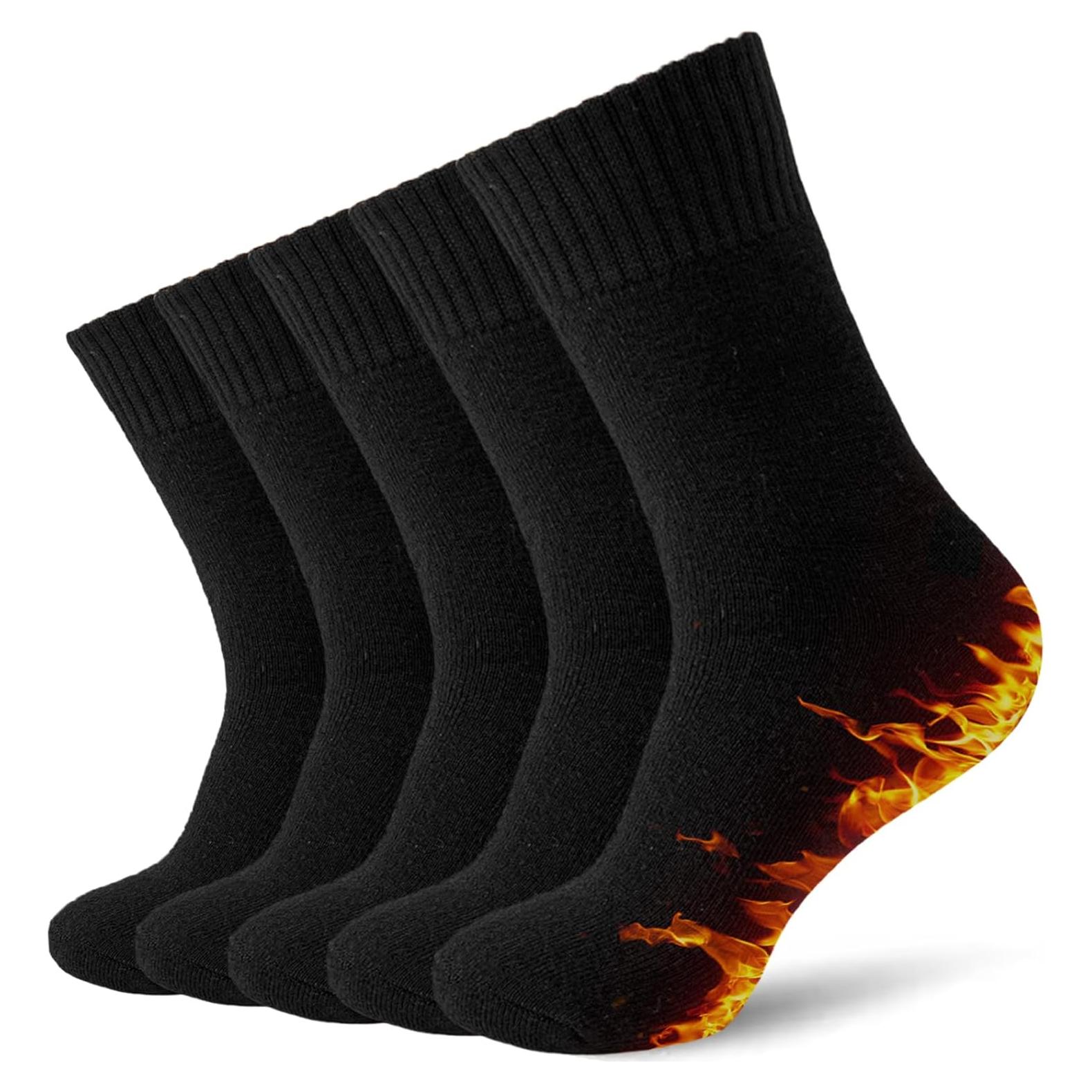 VoJoPi 5 Pares Calcetines de Lana Térmicos para Hombres