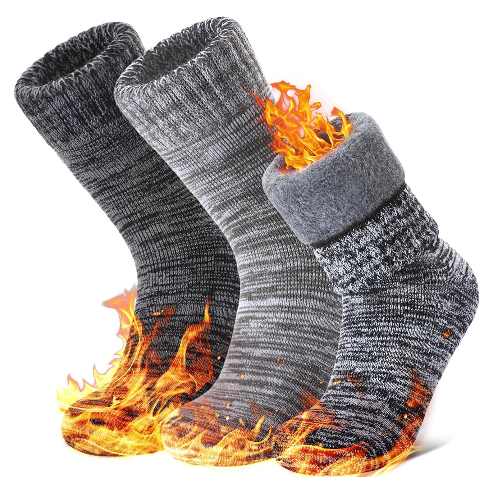 3 Pares de Calcetines Térmicos Aislados para Invierno - Mediano