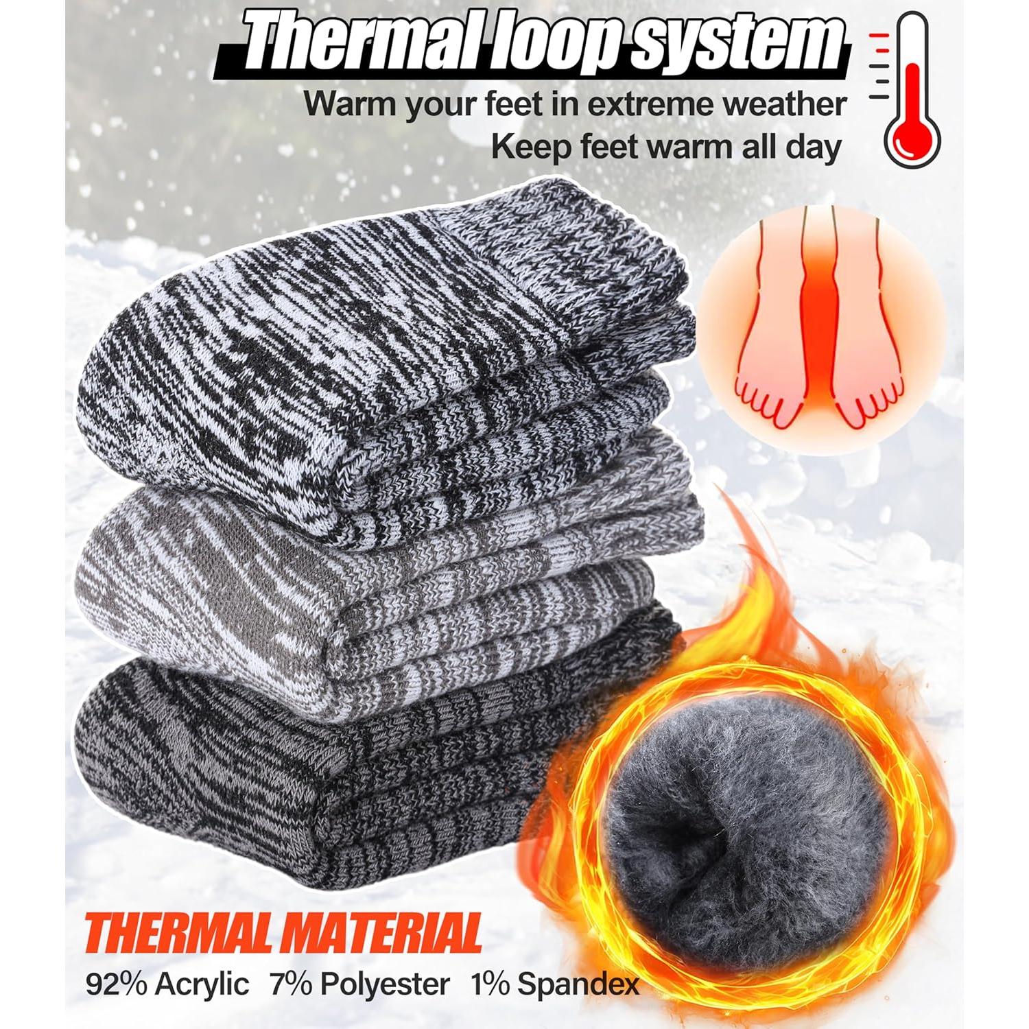 3 Pares de Calcetines Térmicos Aislados para Invierno - Mediano