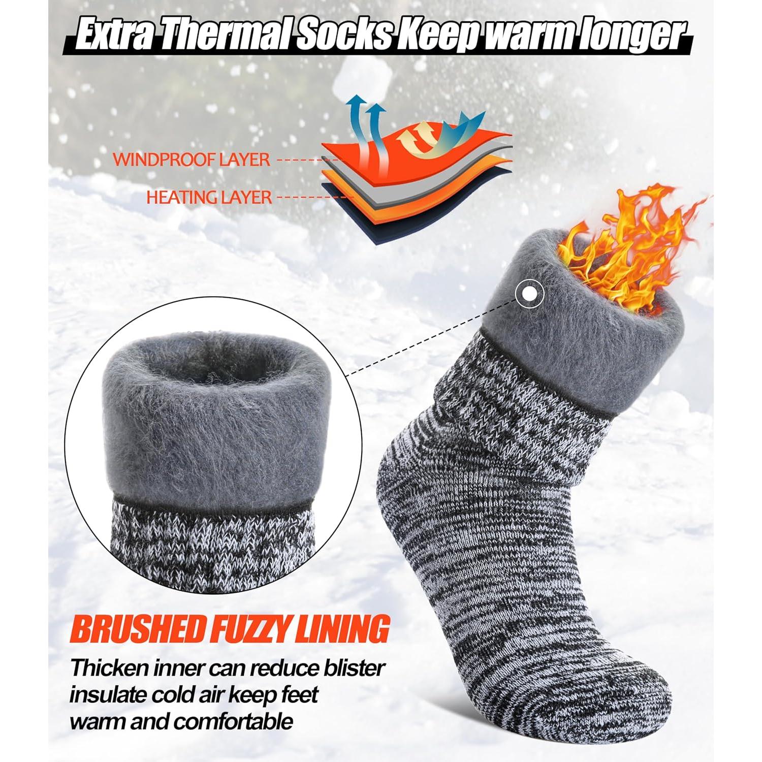 3 Pares de Calcetines Térmicos Aislados para Invierno - Mediano