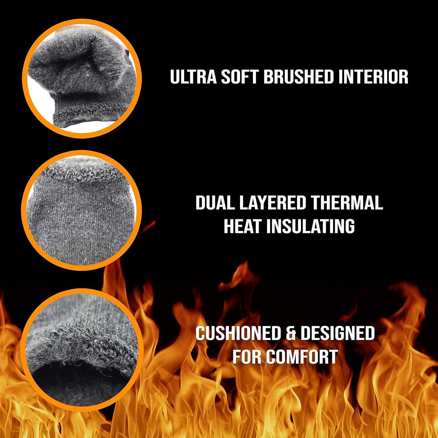 6 Pares de Calcetines Térmicos Gruesos para Hombre - Negro