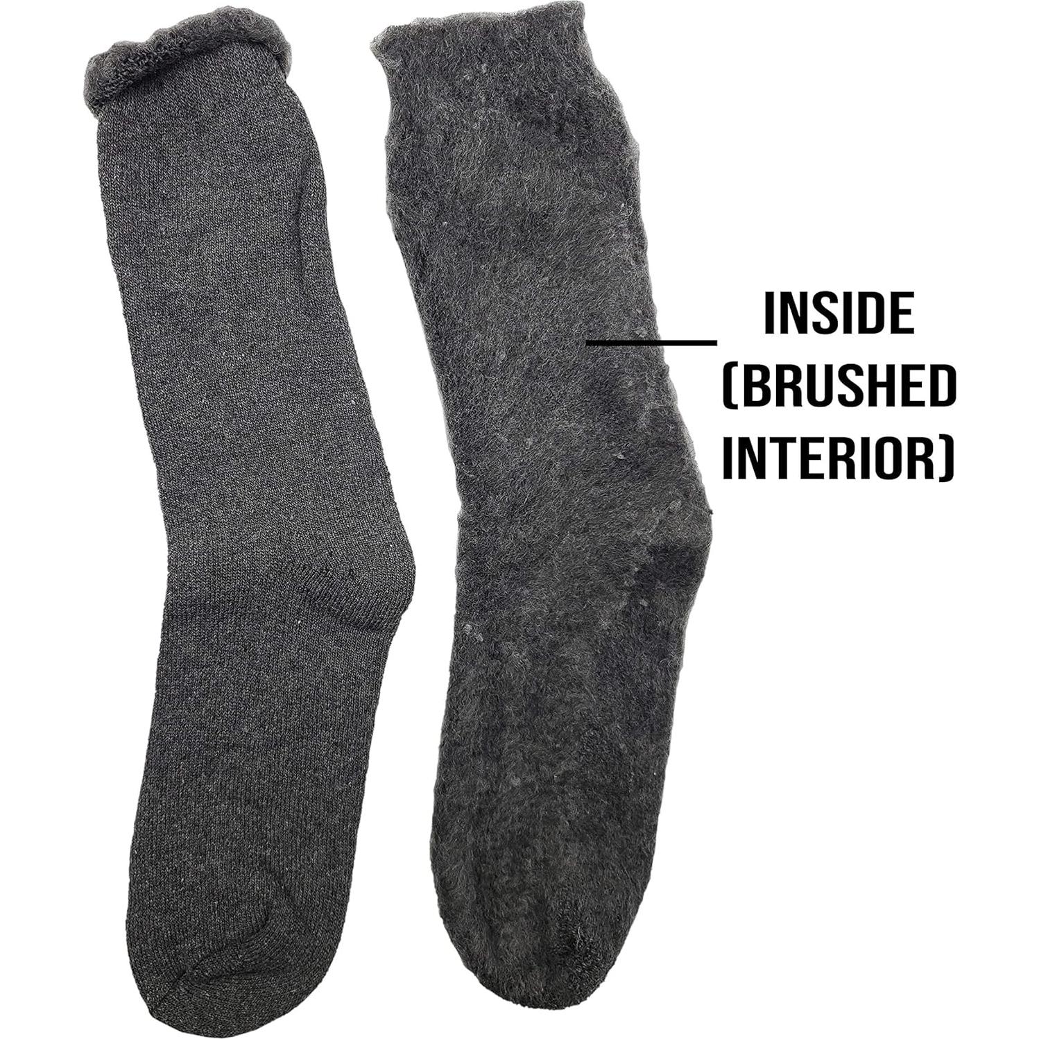 6 Pares de Calcetines Térmicos Gruesos para Hombre - Negro