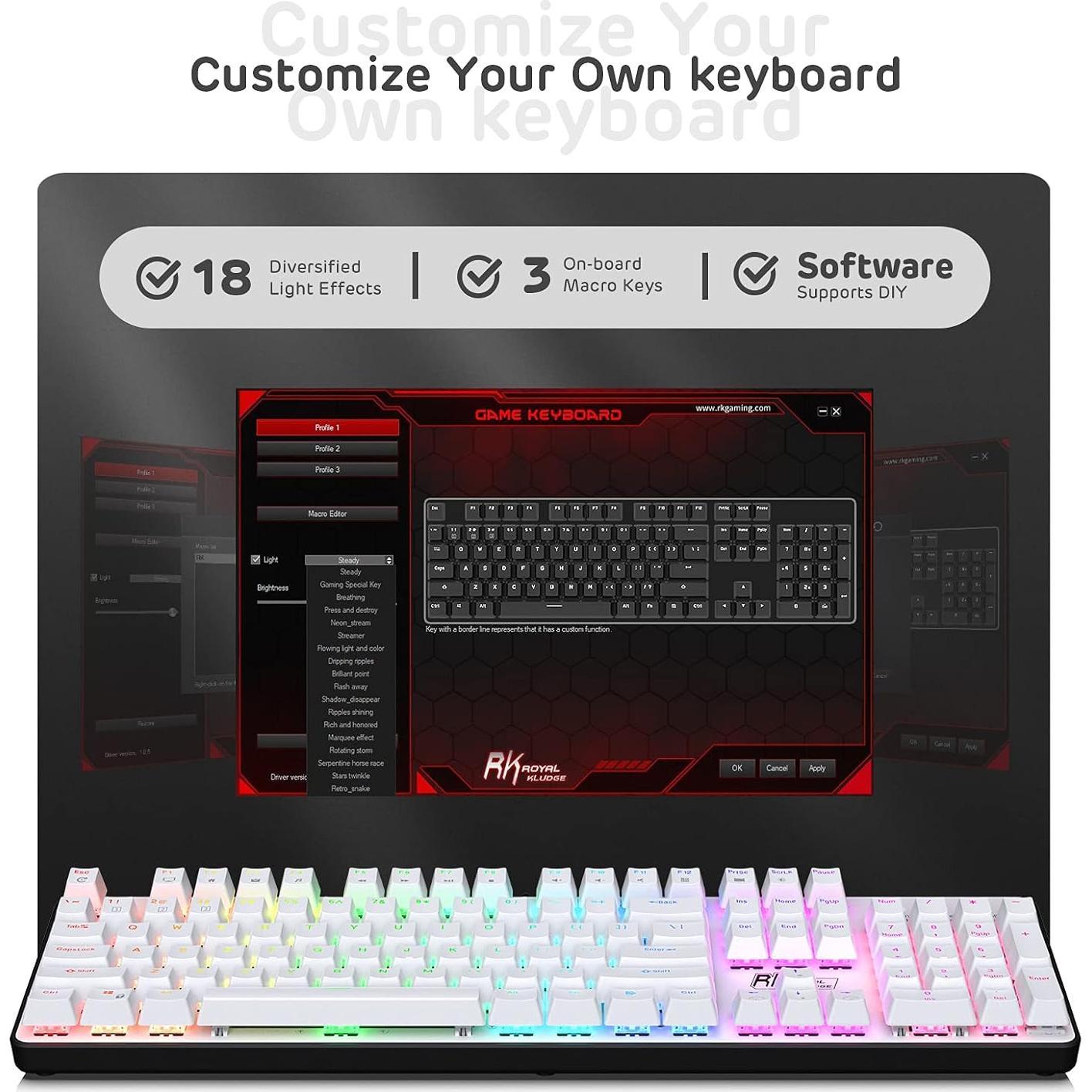 Teclado Mecánico RK ROYAL KLUDGE RK920 Retroiluminado