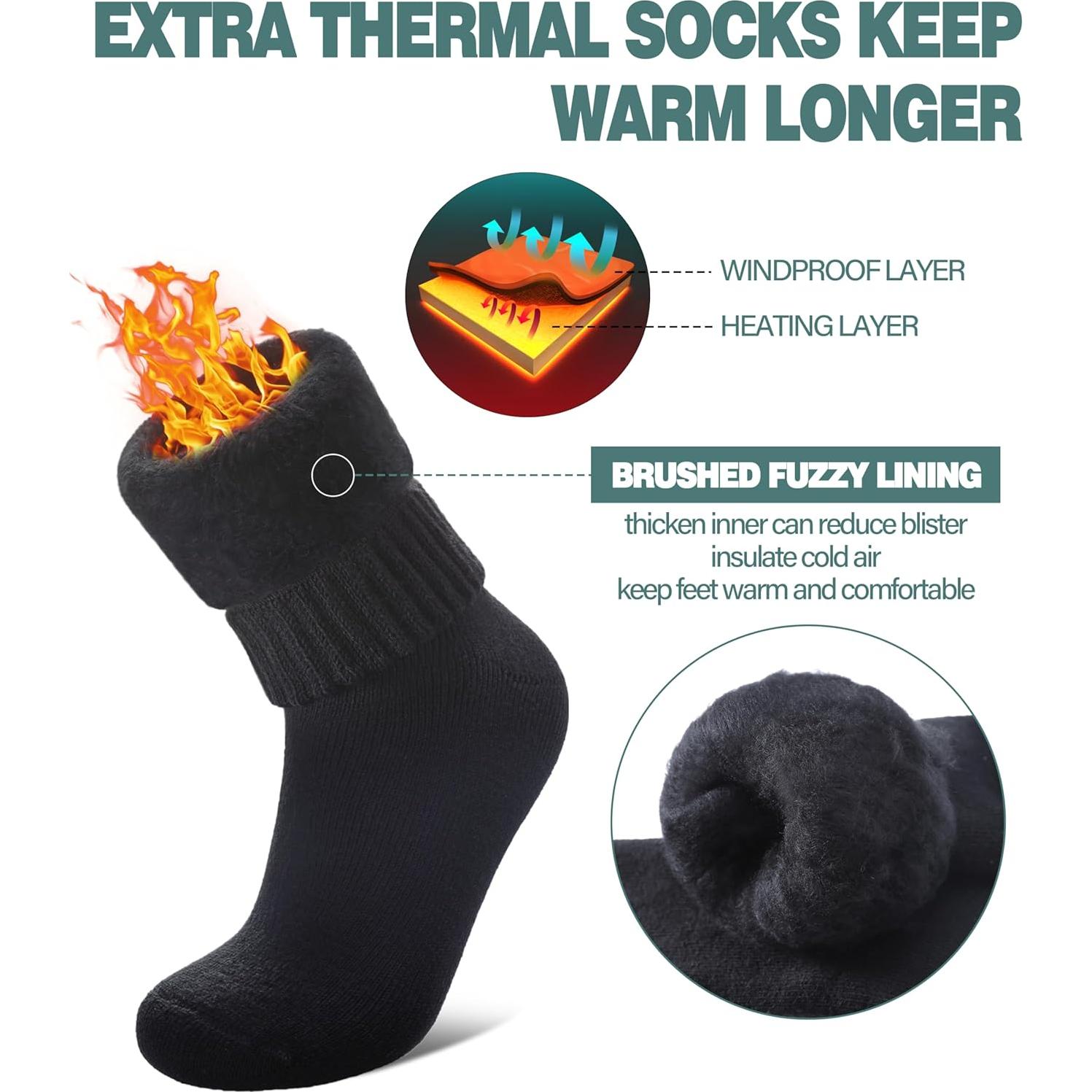 Calcetines Térmicos LANLEO para Invierno - Extra Gruesos, 3 Pares