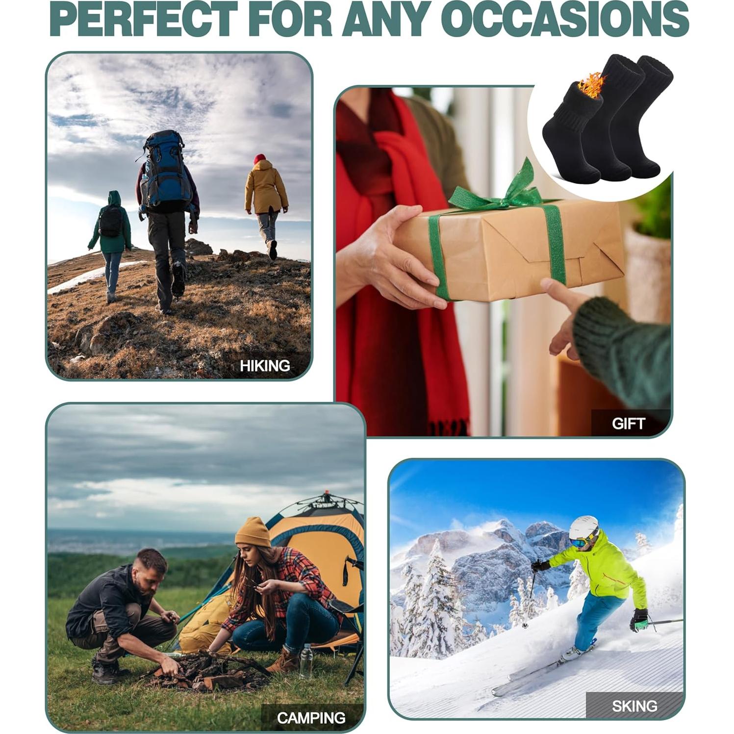 Calcetines Térmicos LANLEO para Invierno - Extra Gruesos, 3 Pares