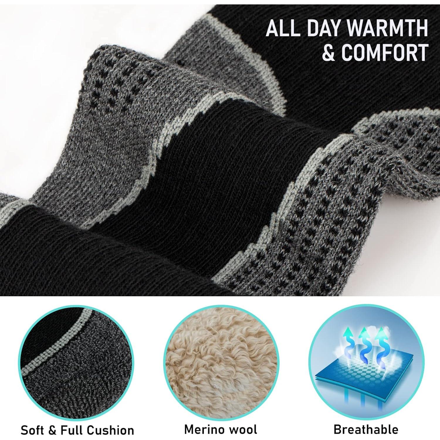 Calcetines Térmicos de Esquí Merino 2 Pares Negros - USKI001