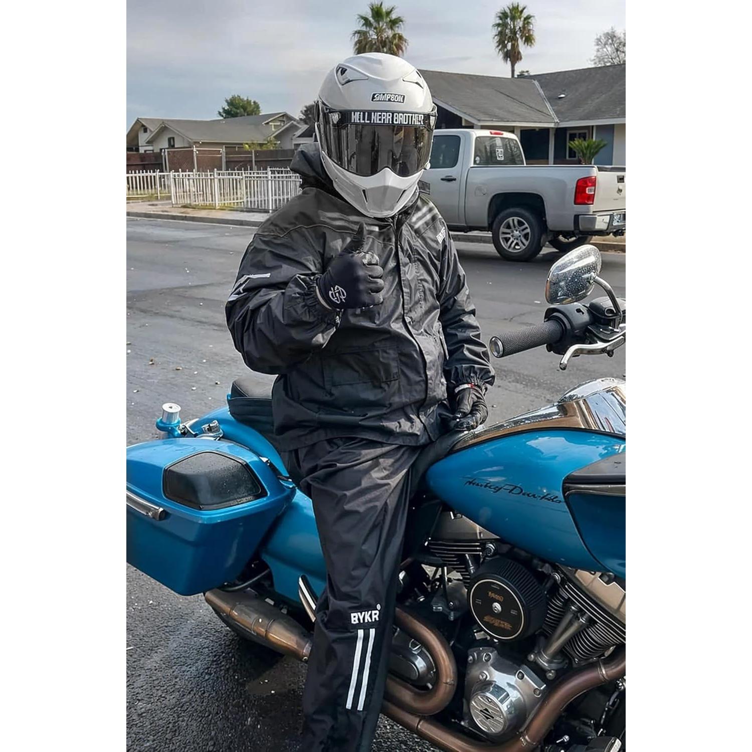 Traje de Lluvia Impermeable BYKR 2 Piezas para Motocicleta