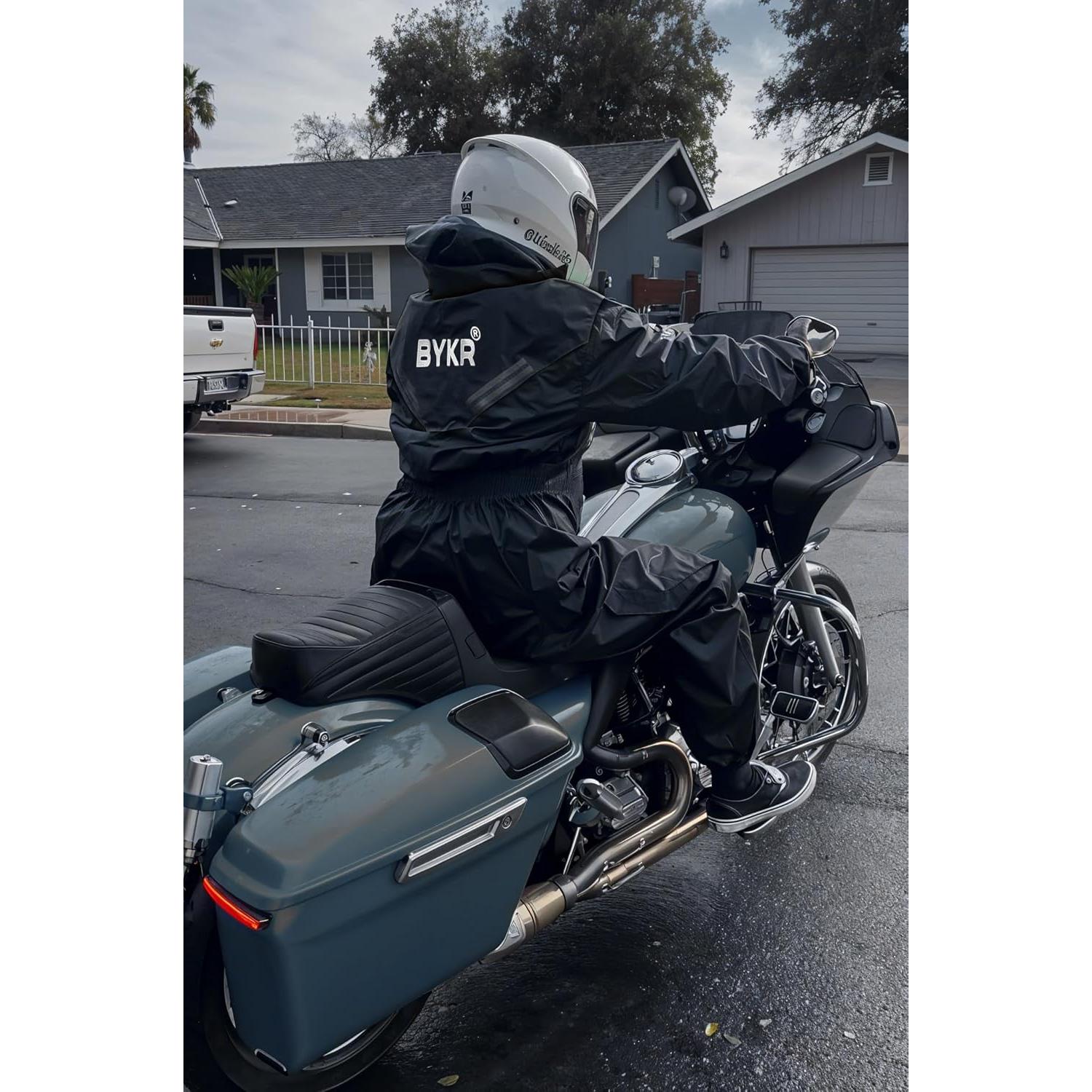 Traje de Lluvia Impermeable BYKR 2 Piezas para Motocicleta