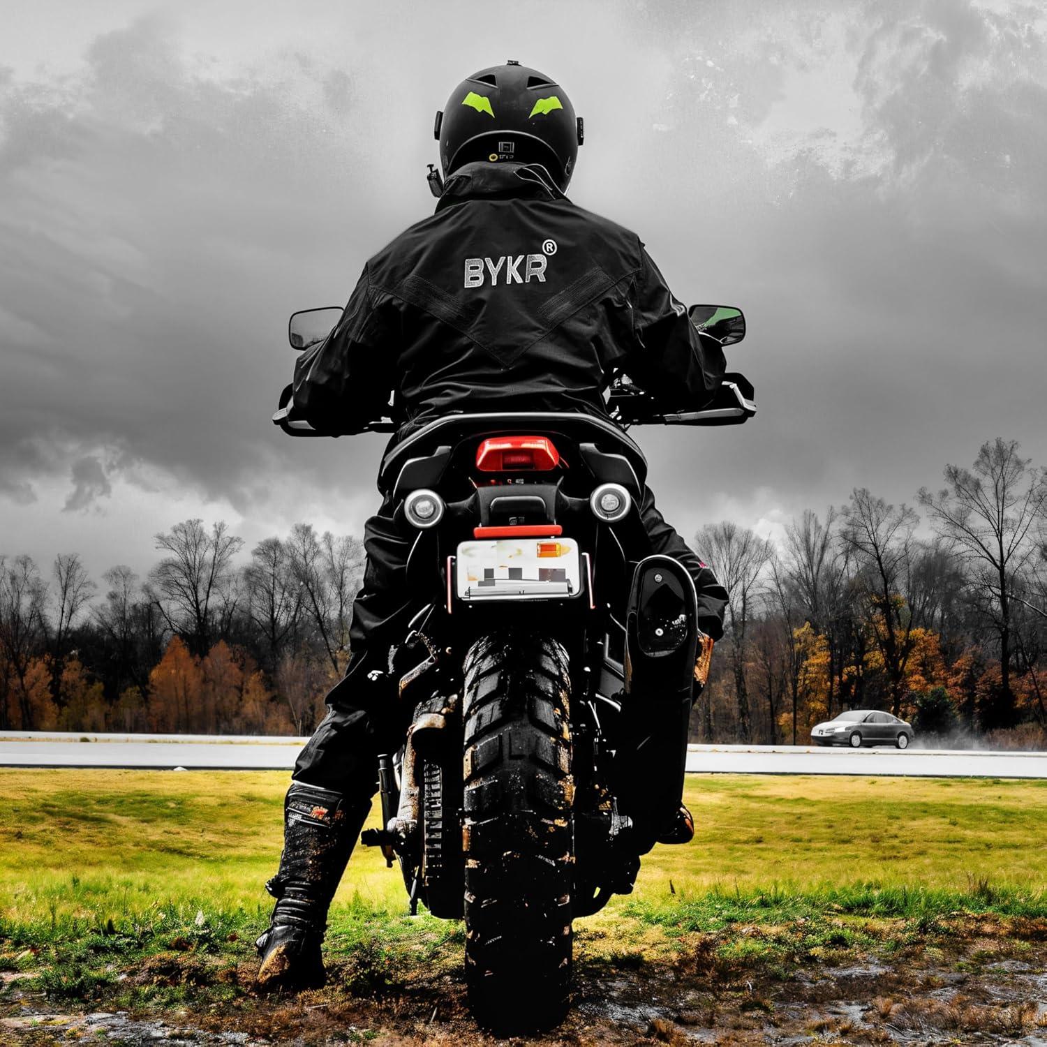 Traje de Lluvia Impermeable BYKR 2 Piezas para Motocicleta