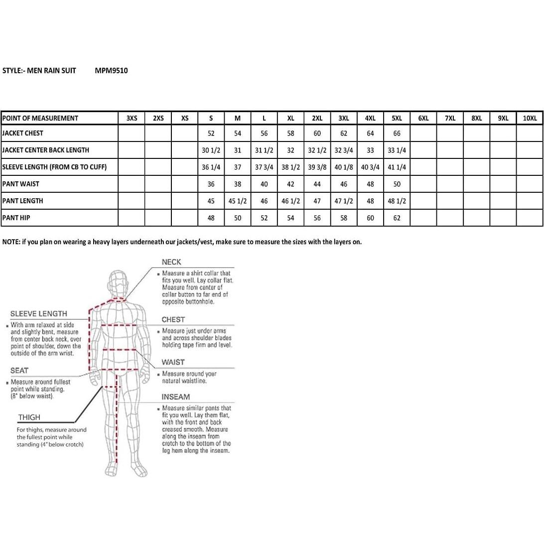Traje de Lluvia para Motocicleta Milwaukee Leather MPM9510 XL Negro
