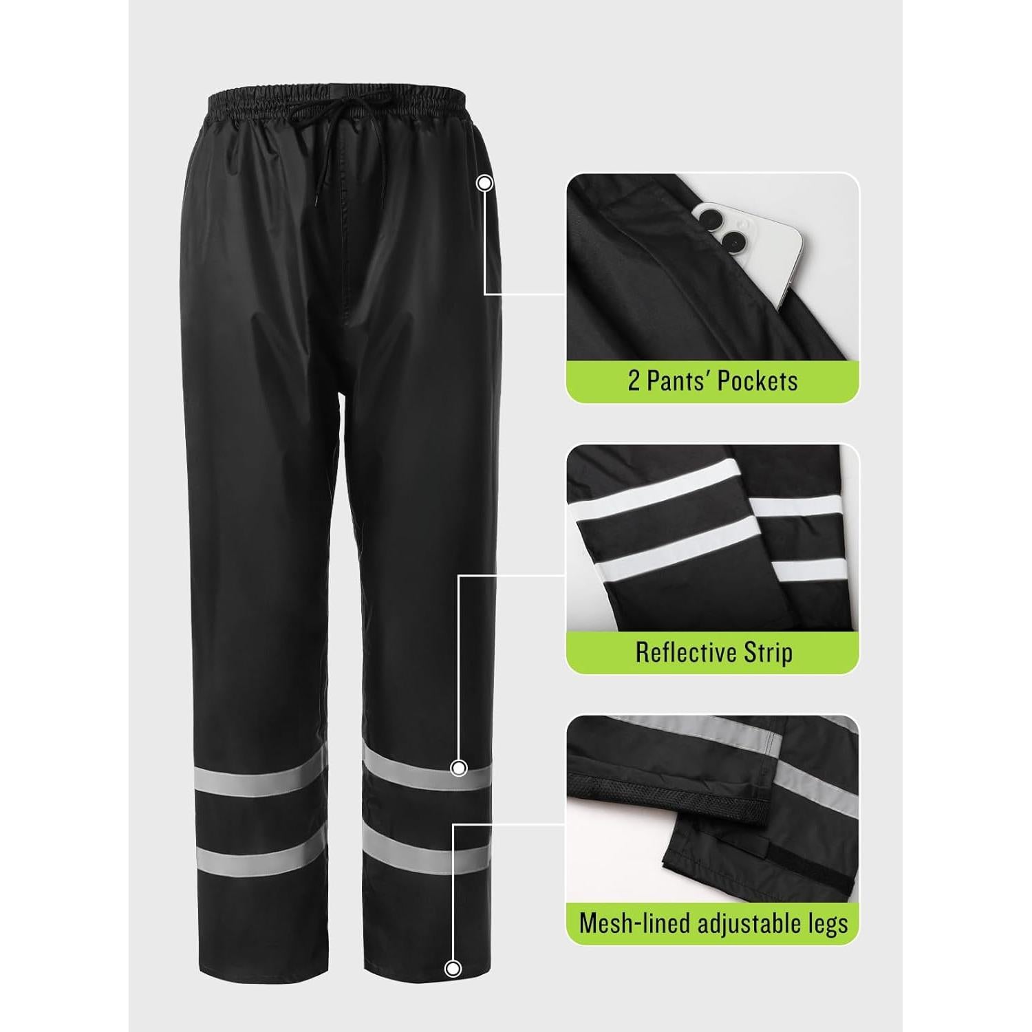 Traje de Lluvia Impermeable SaphiRose Hombre X-Large Reflectante