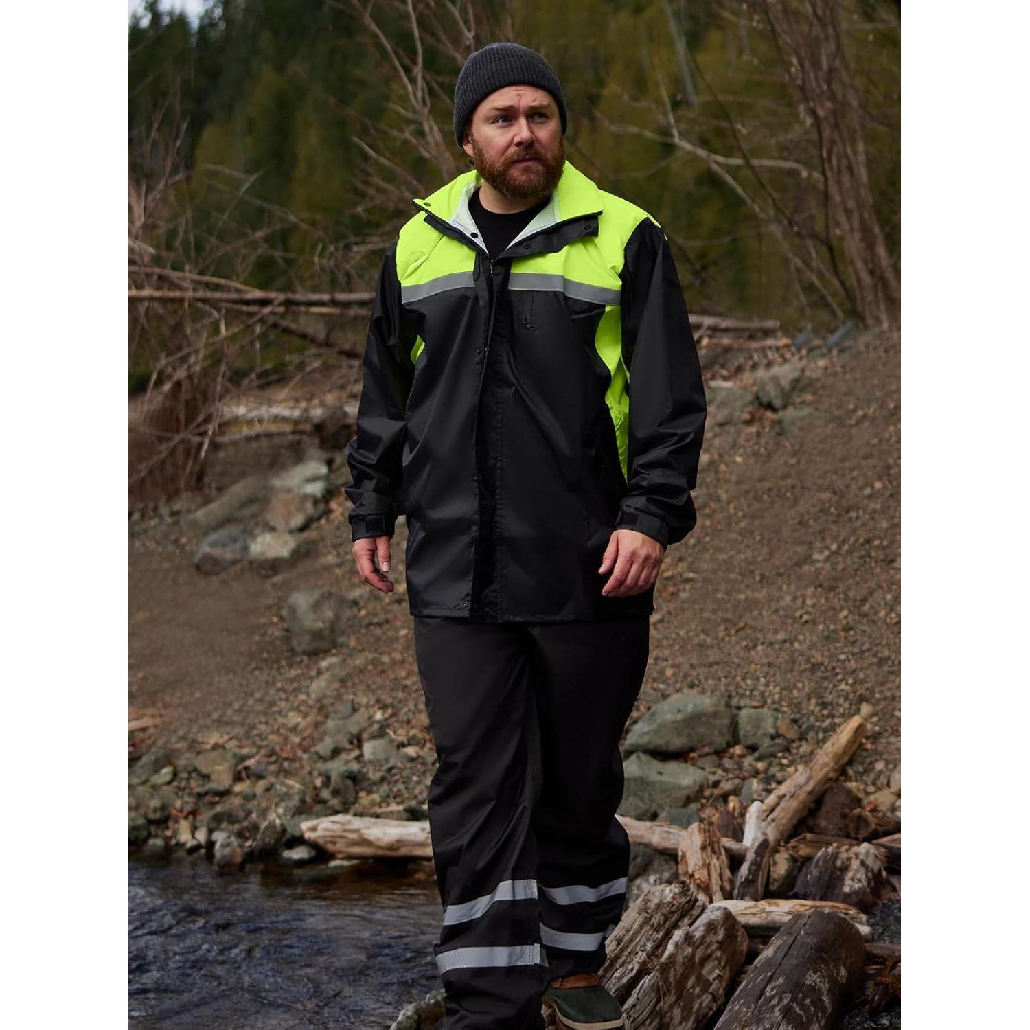 Traje de Lluvia Impermeable SaphiRose Hombre X-Large Reflectante