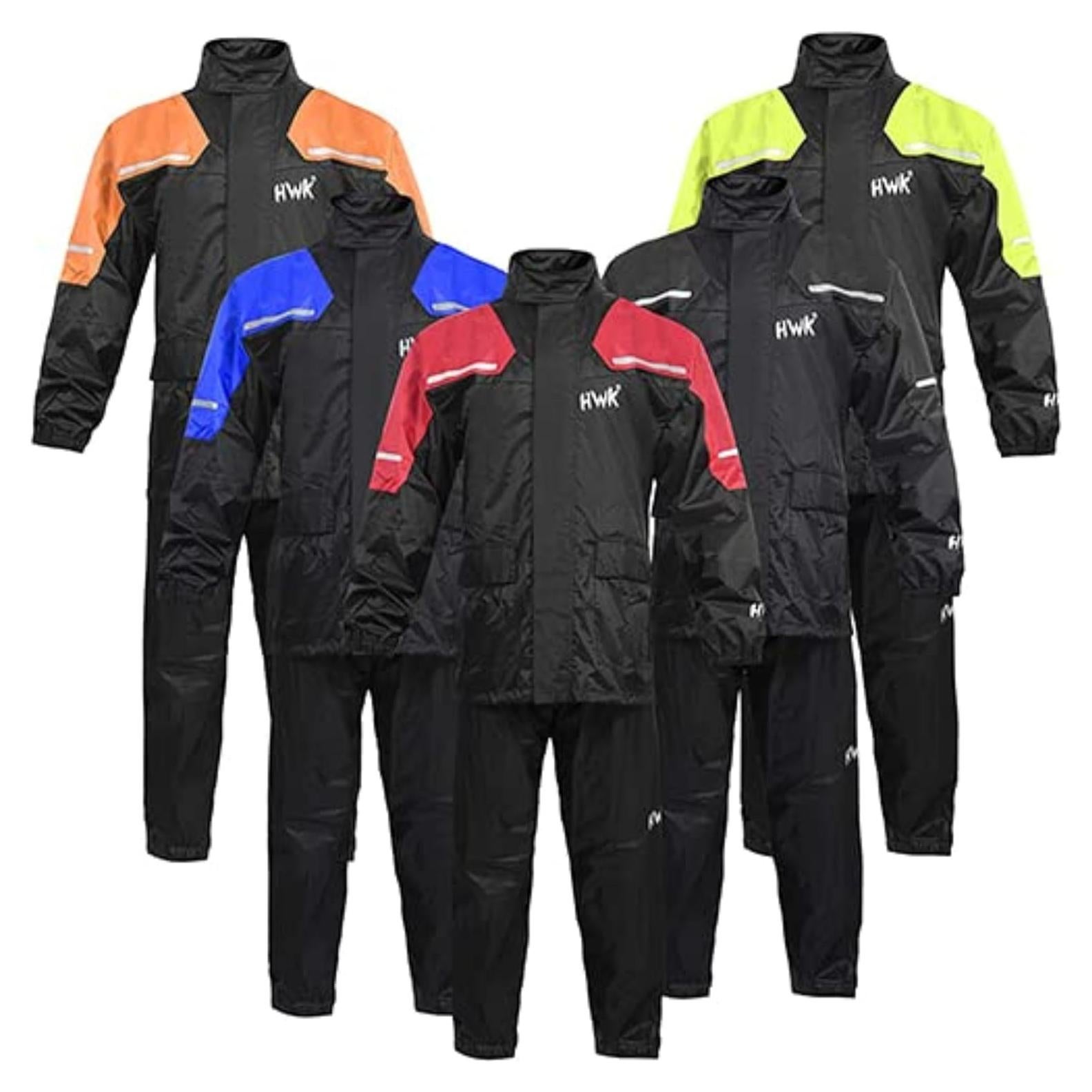Traje de Lluvia Impermeable HWK para Motocicleta Rojo 3XL