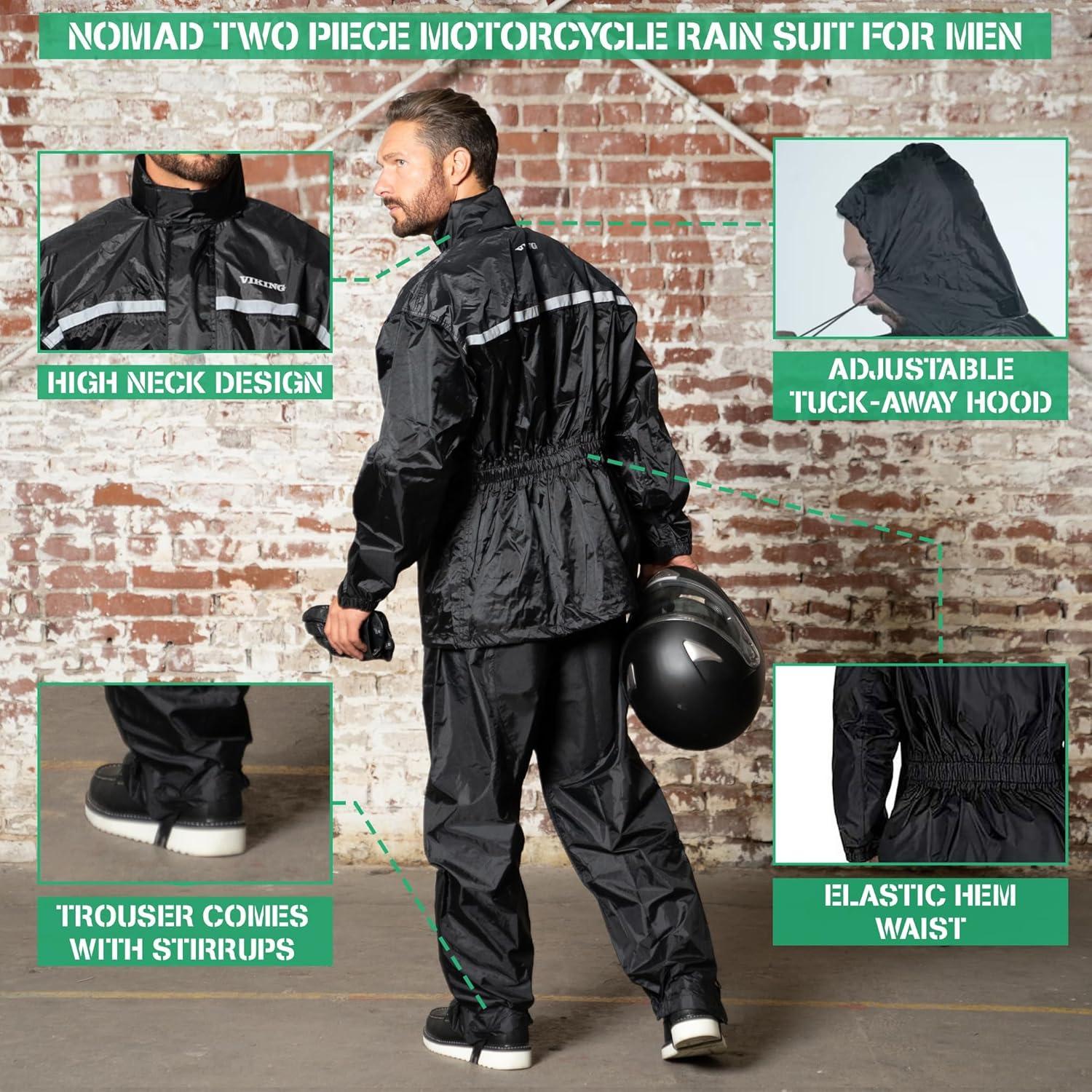 Traje de Lluvia Impermeable Nomad Unisex 2 Piezas Negro