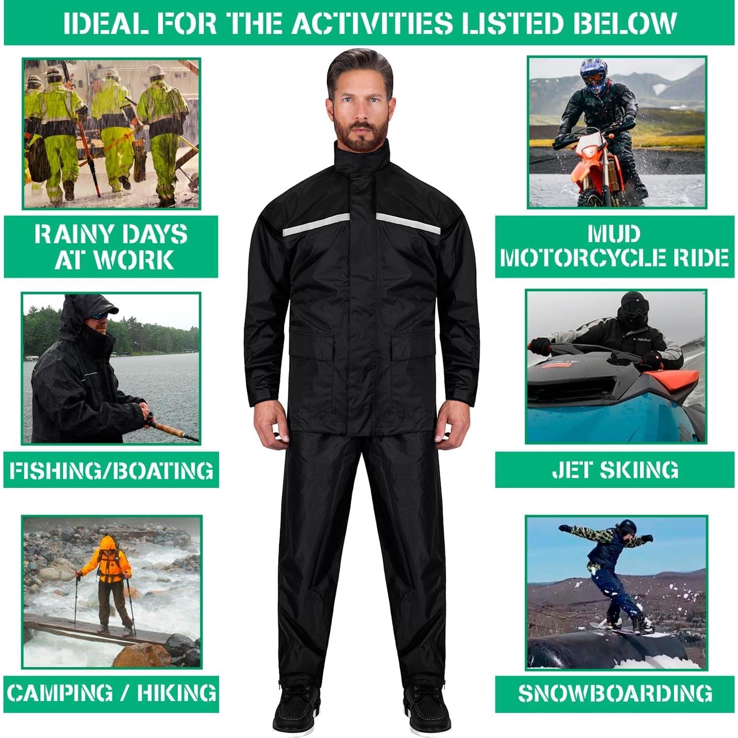 Traje de Lluvia Impermeable Nomad Unisex 2 Piezas Negro