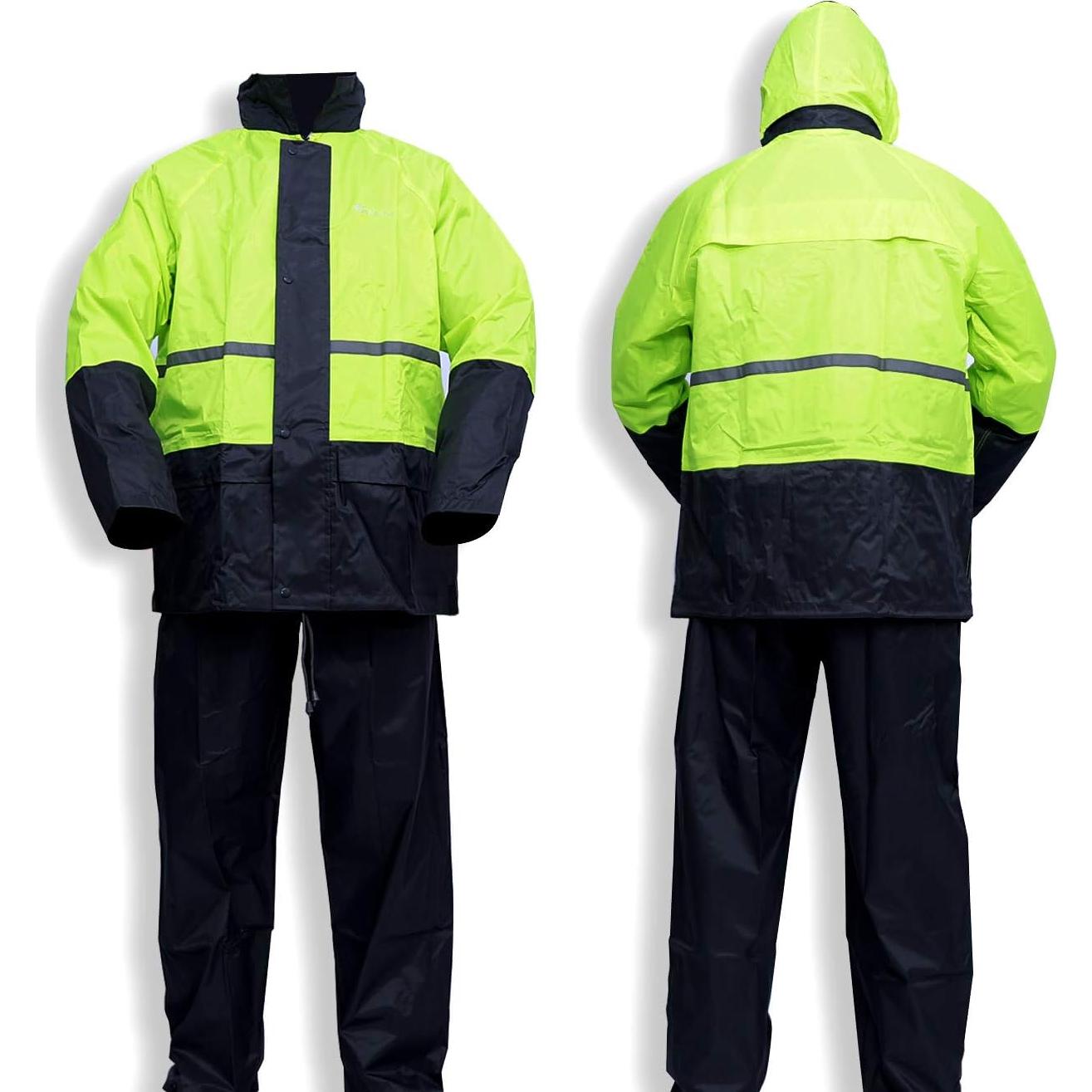 Traje de Lluvia Impermeable Unisex HANMENGXUAN Amarillo Mediano