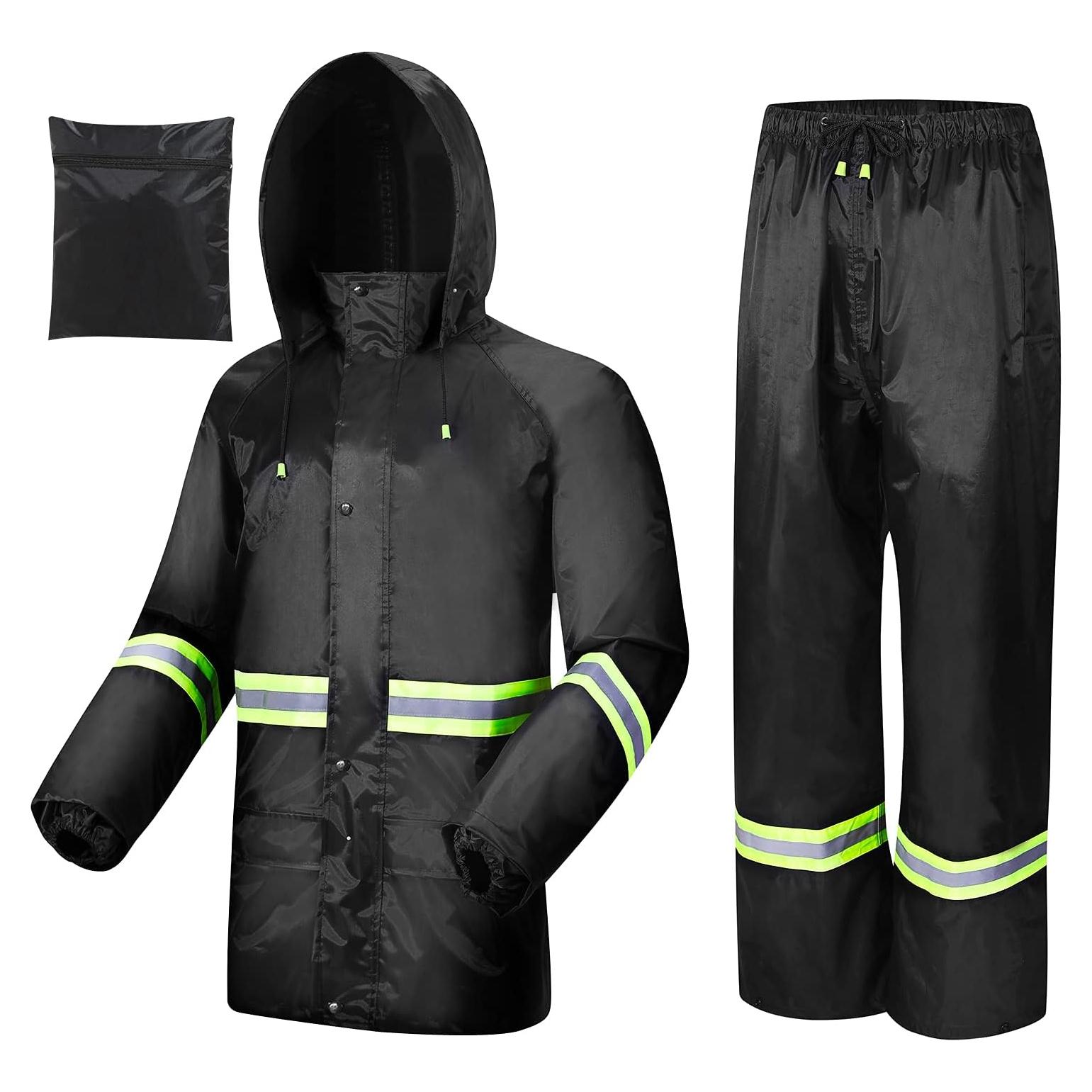 Rain Suits for Men Women Waterproof, Breathable Rain Coats with Eye-Catching Reflective Strip, Durable Rain Gear