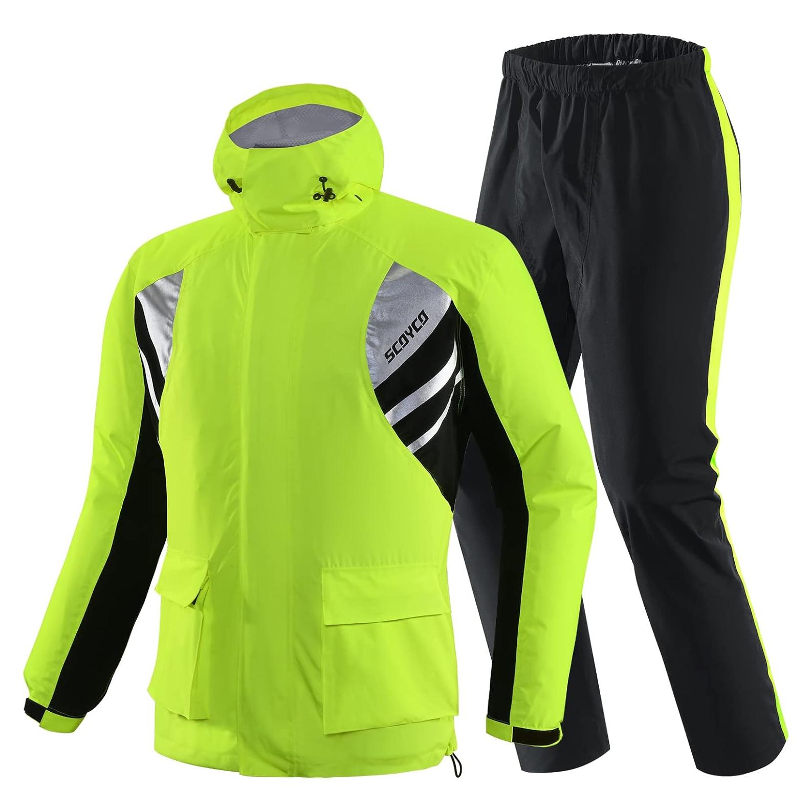 Traje de Lluvia Scoyco RC09 Impermeable para Motocicleta XL Amarillo