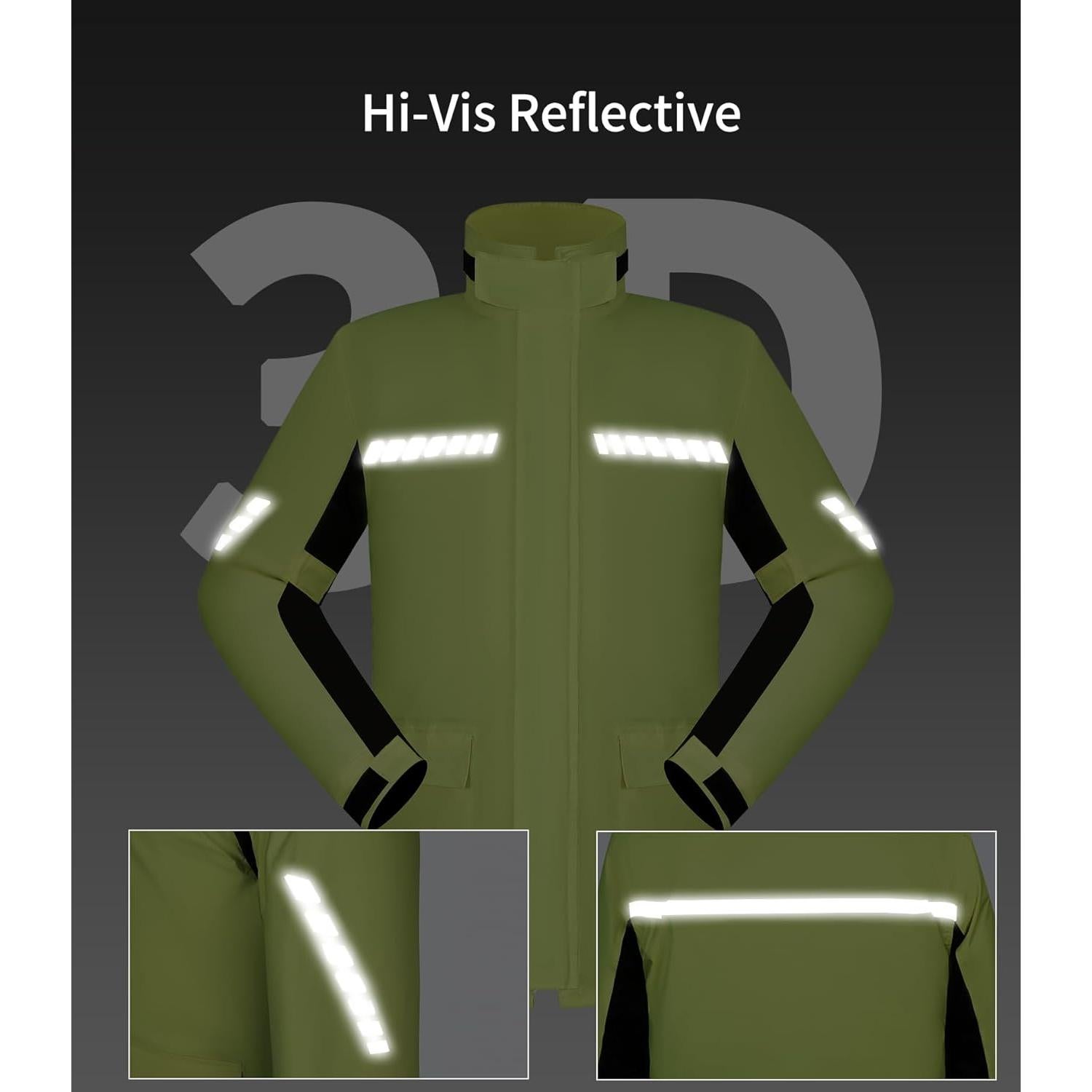 Traje de Lluvia CTBQiTom X-Large Amarillo Reflectante Impermeable