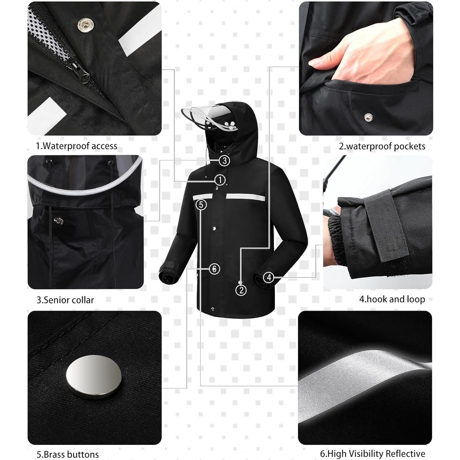 Traje de Lluvia iCreek Impermeable Unisex Chaqueta y Pantalón