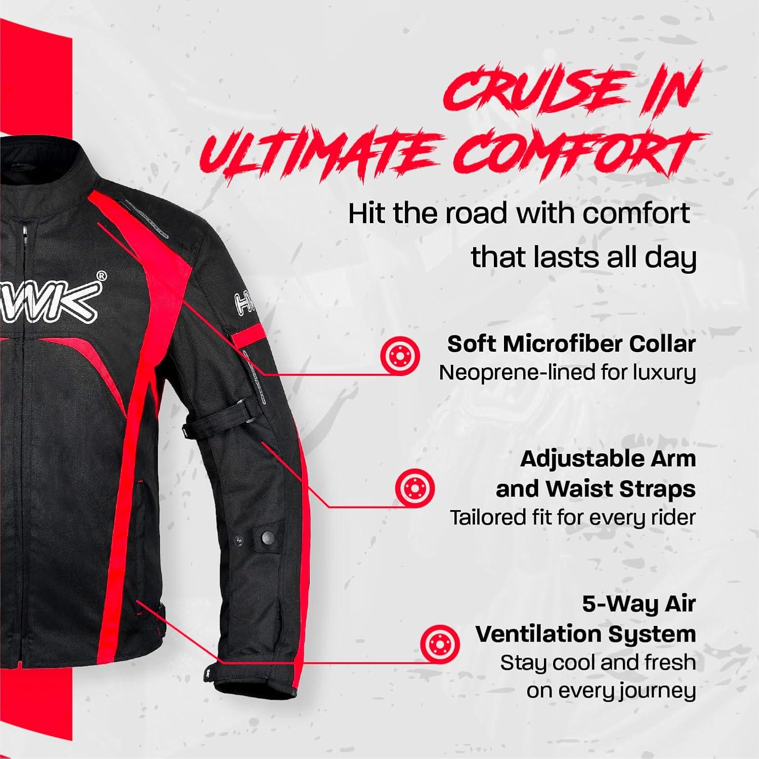 Chaqueta de Motocicleta HWK Roadster R-1 para Hombre Textil Hi-Vis