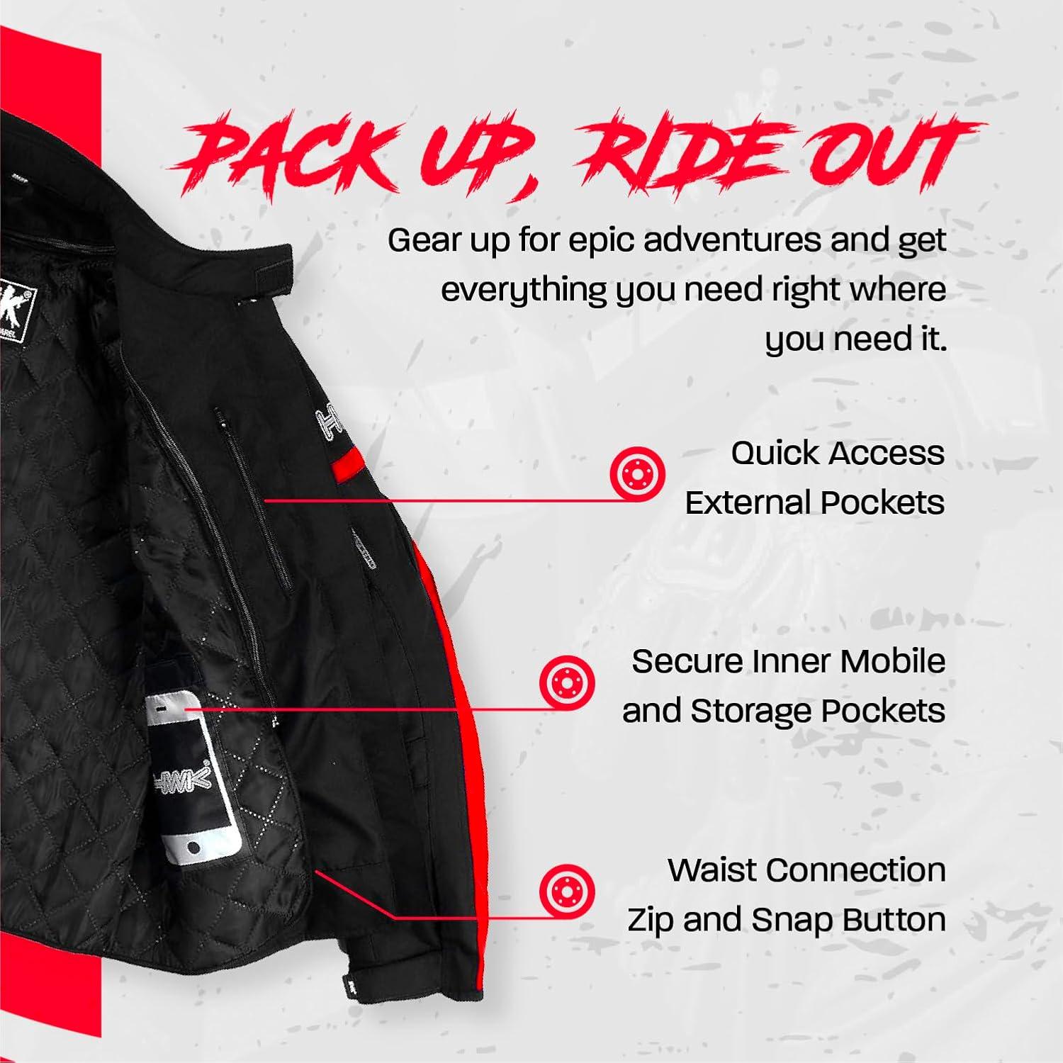 Chaqueta de Motocicleta HWK Roadster R-1 para Hombre Textil Hi-Vis