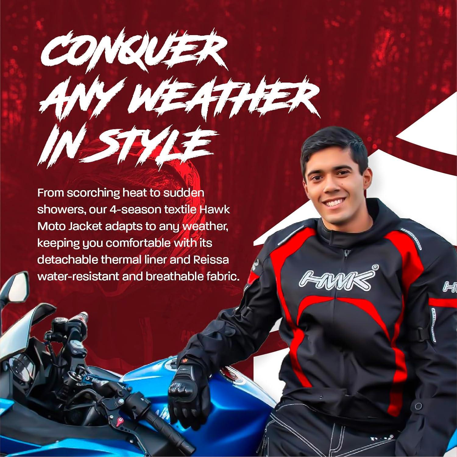 Chaqueta de Motocicleta HWK Roadster R-1 para Hombre Textil Hi-Vis