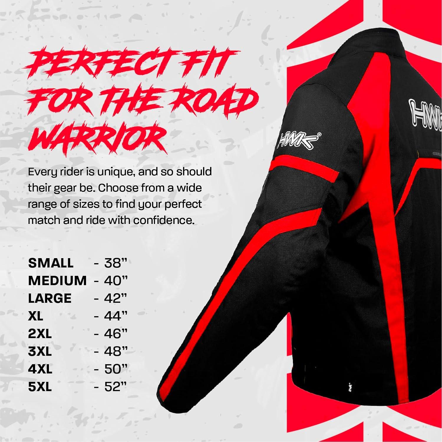 Chaqueta de Motocicleta HWK Roadster R-1 para Hombre Textil Hi-Vis