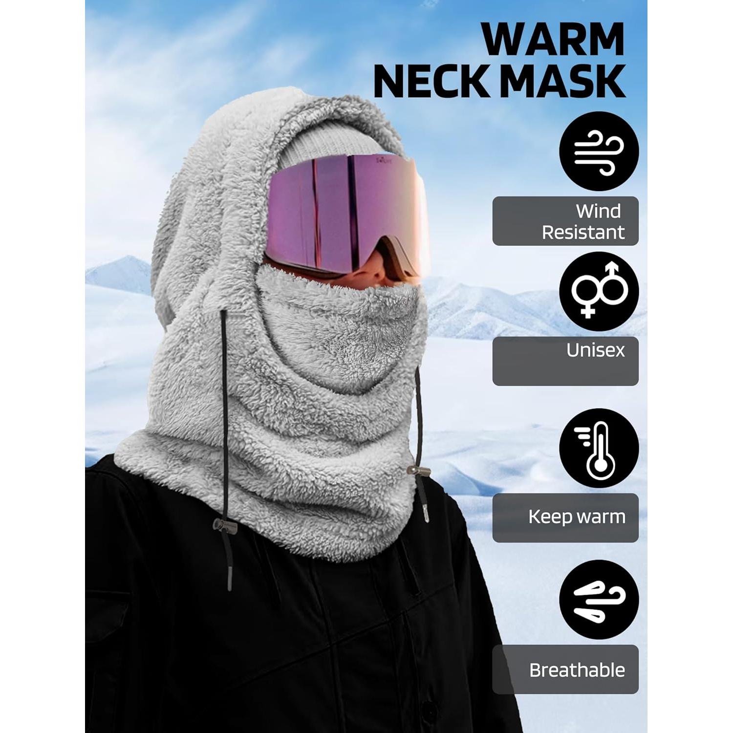 Máscara de Esquí Balaclava Polar Gris para Hombres y Mujeres