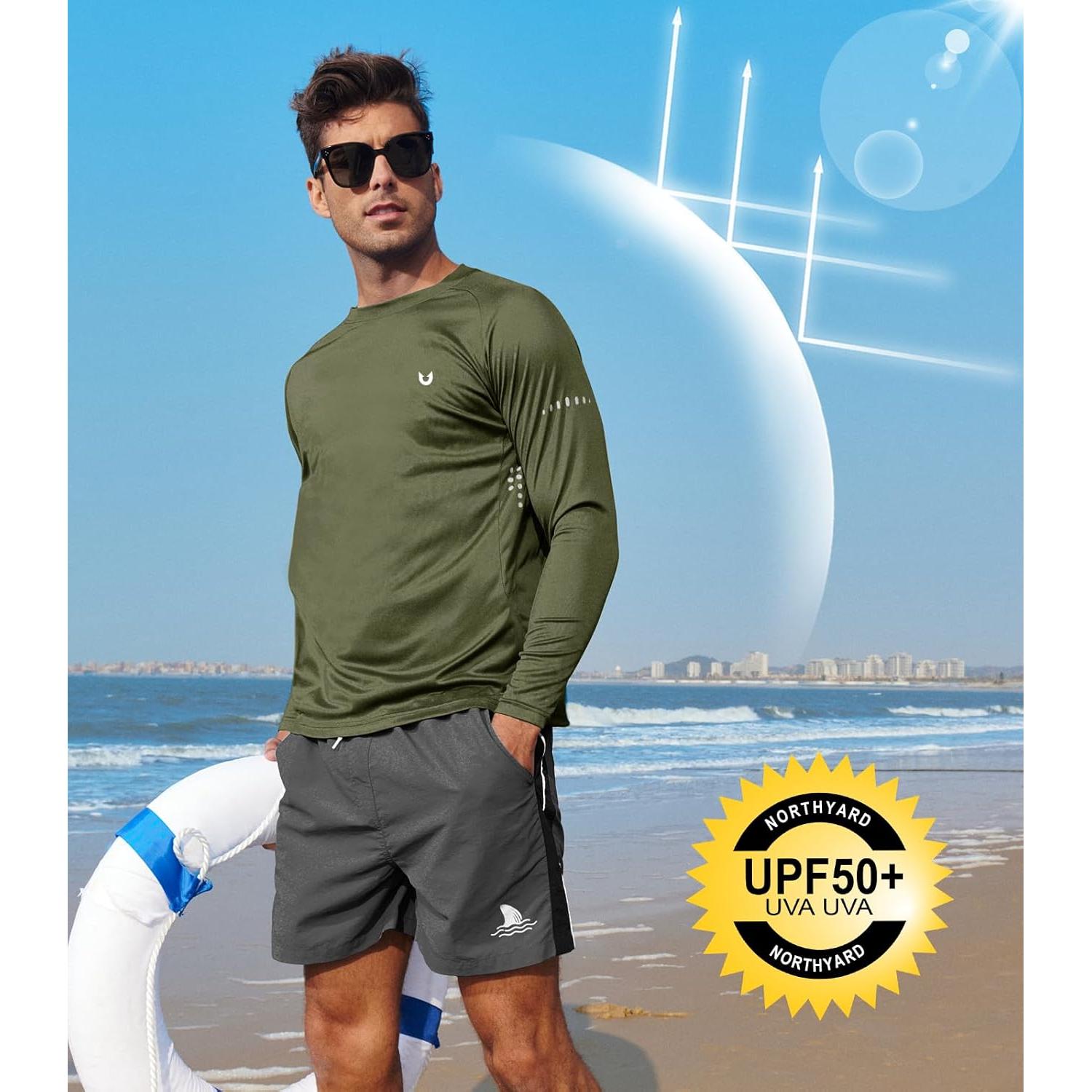 Camiseta de Protección Solar Hombre NORTHYARD UPF 50+ Verde