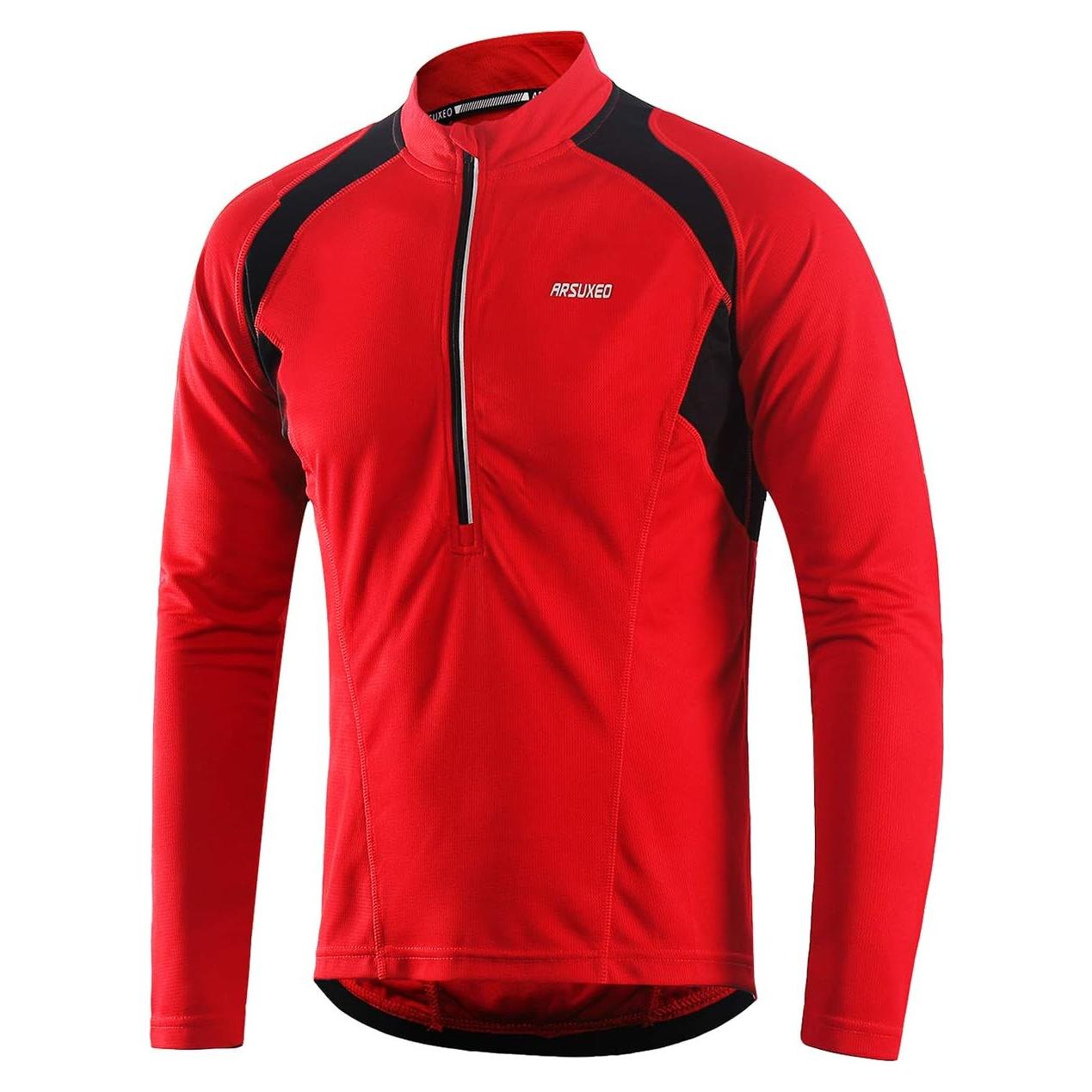 Jersey de Ciclismo ARSUXEO Rojo Hombre XX-Large Secado Rápido