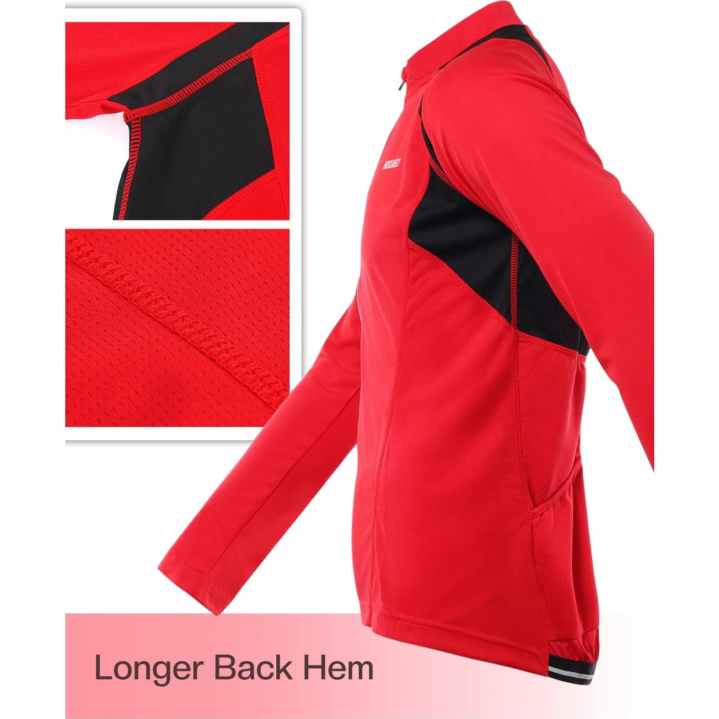 Jersey de Ciclismo ARSUXEO Rojo Hombre XX-Large Secado Rápido