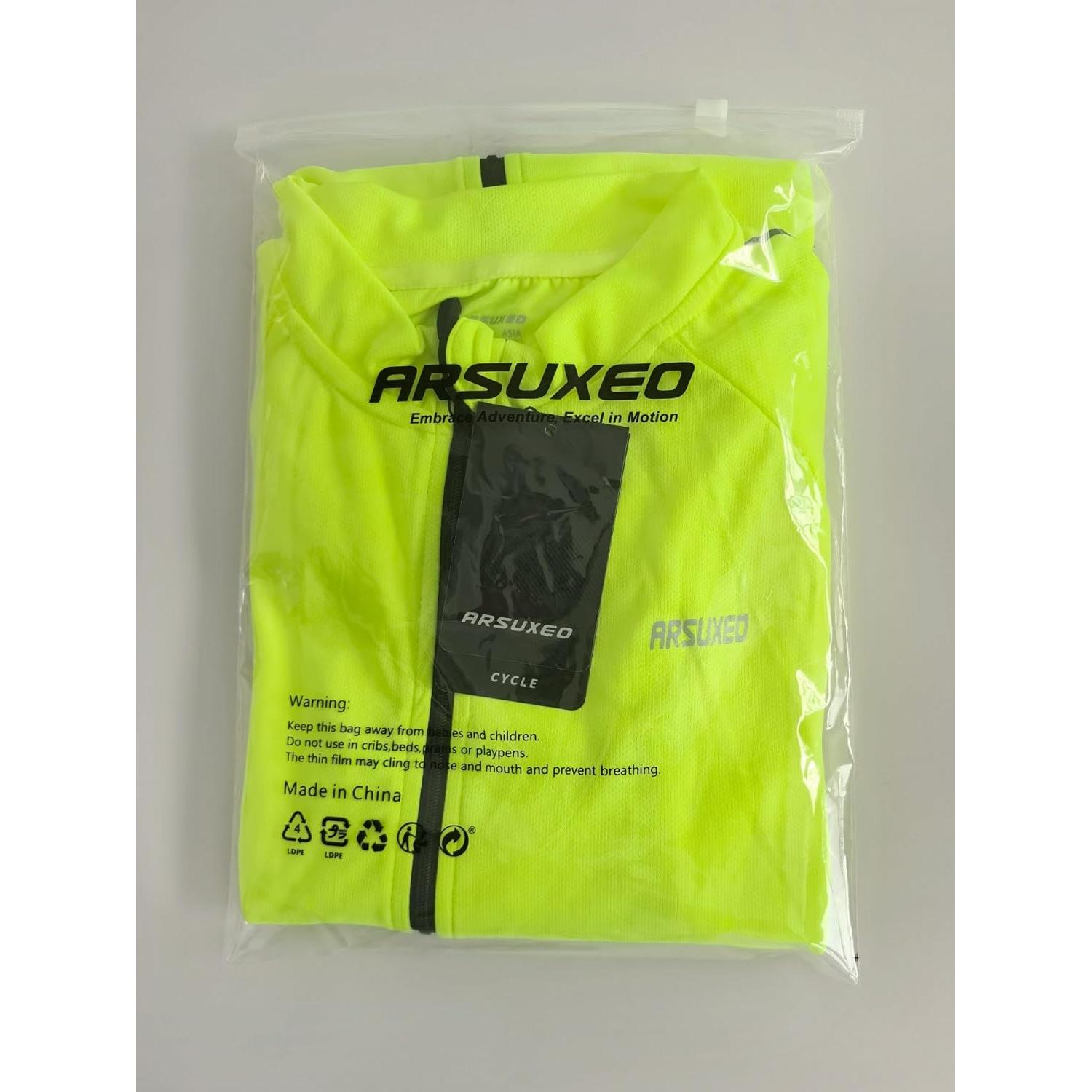 Jersey de Ciclismo ARSUXEO Rojo Hombre XX-Large Secado Rápido