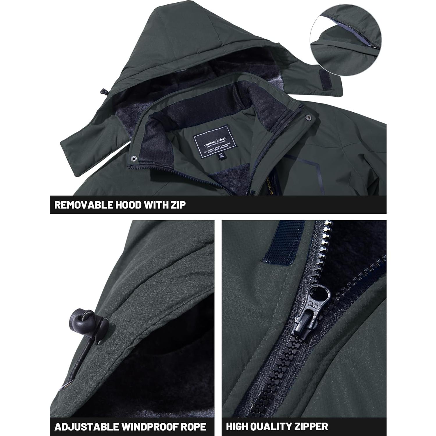 Chaqueta de Esquí Impermeable TACVASEN para Hombre XL Gris