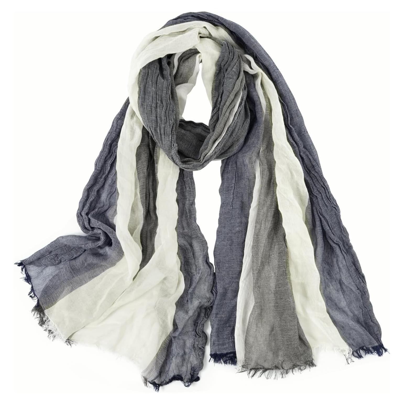Bufanda Larga de Color para Hombre GERINLY 95x200cm Algodón Lino