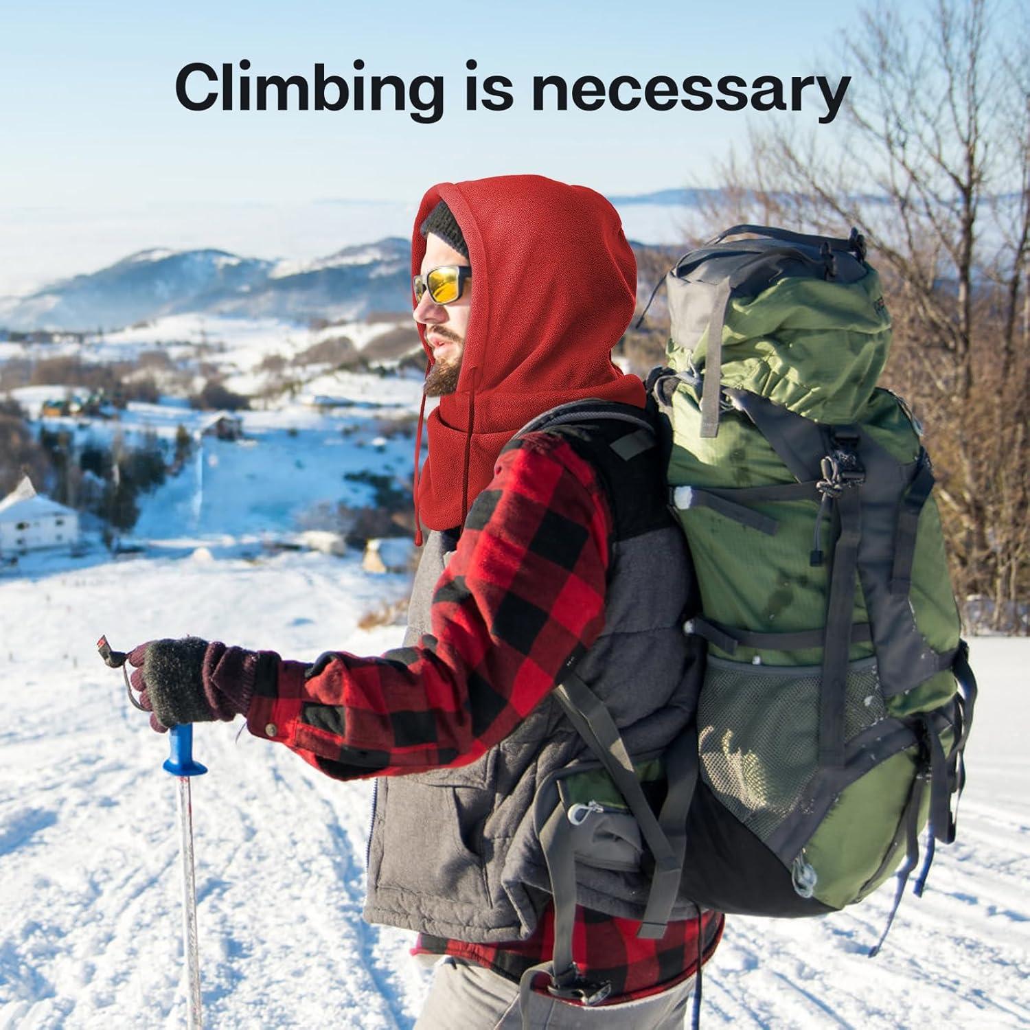 Mascarilla de Esquí Joyoldelf Balaclava Invierno Unisex Rojo