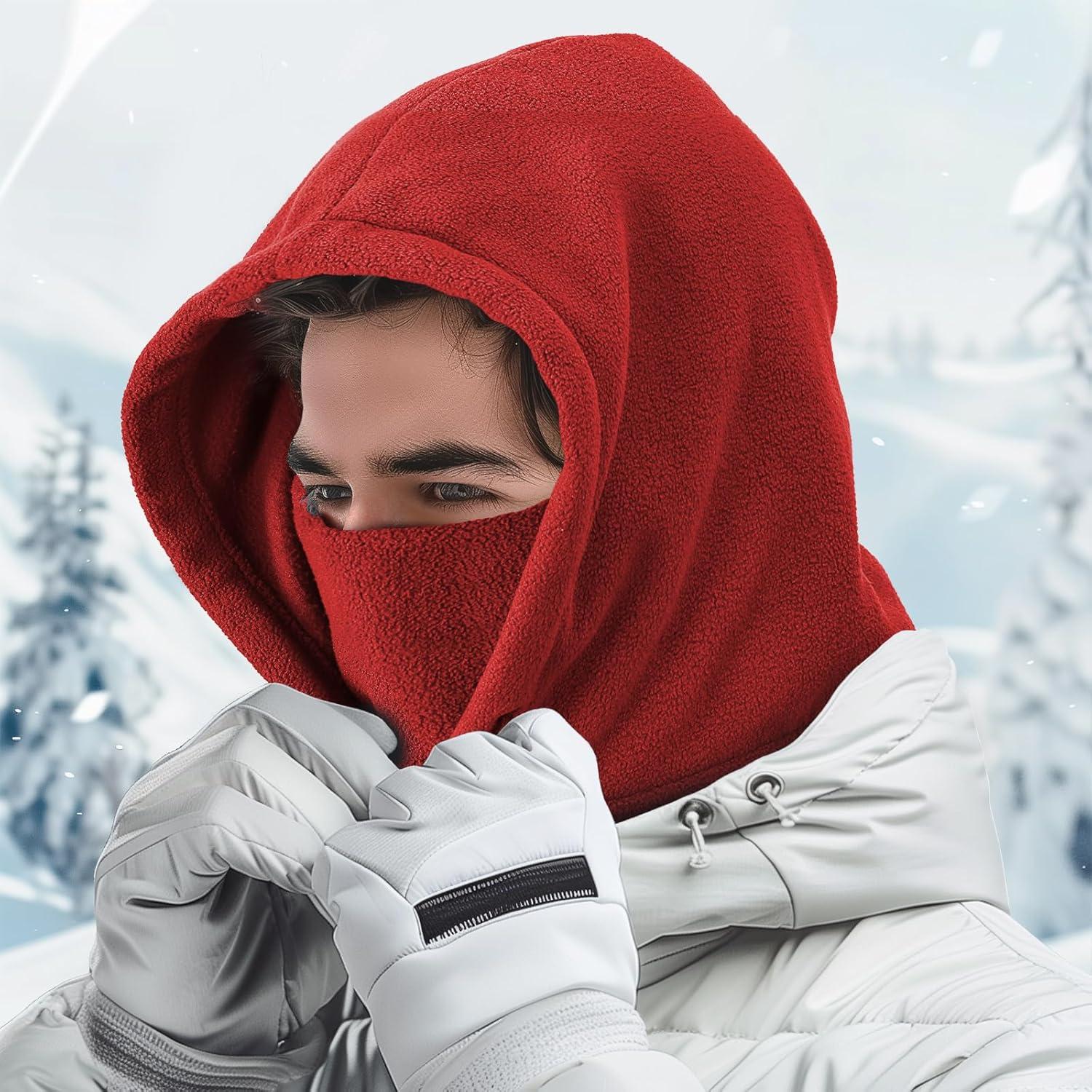 Mascarilla de Esquí Joyoldelf Balaclava Invierno Unisex Rojo